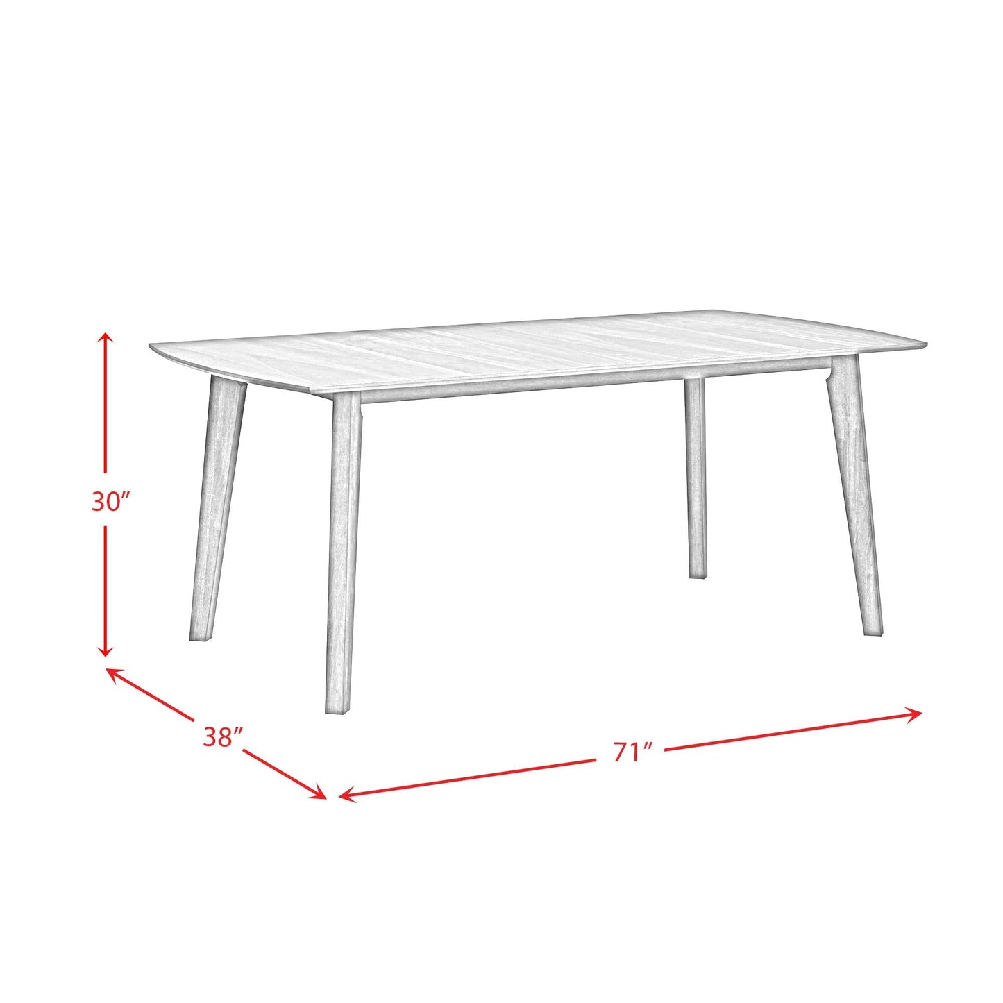 Elements International Santa Barbara D - 16550 - 5 - DT1 Rectangular Dining Table - American Furniture of Slidell