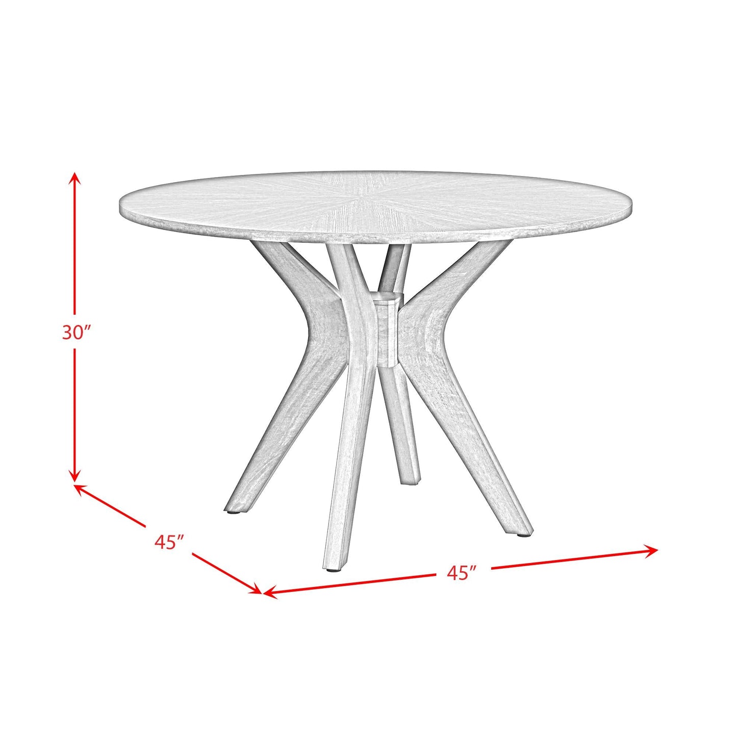 Elements International Santa Barbara D - 16550 - 5 - RDT Round Dining Table - American Furniture of Slidell
