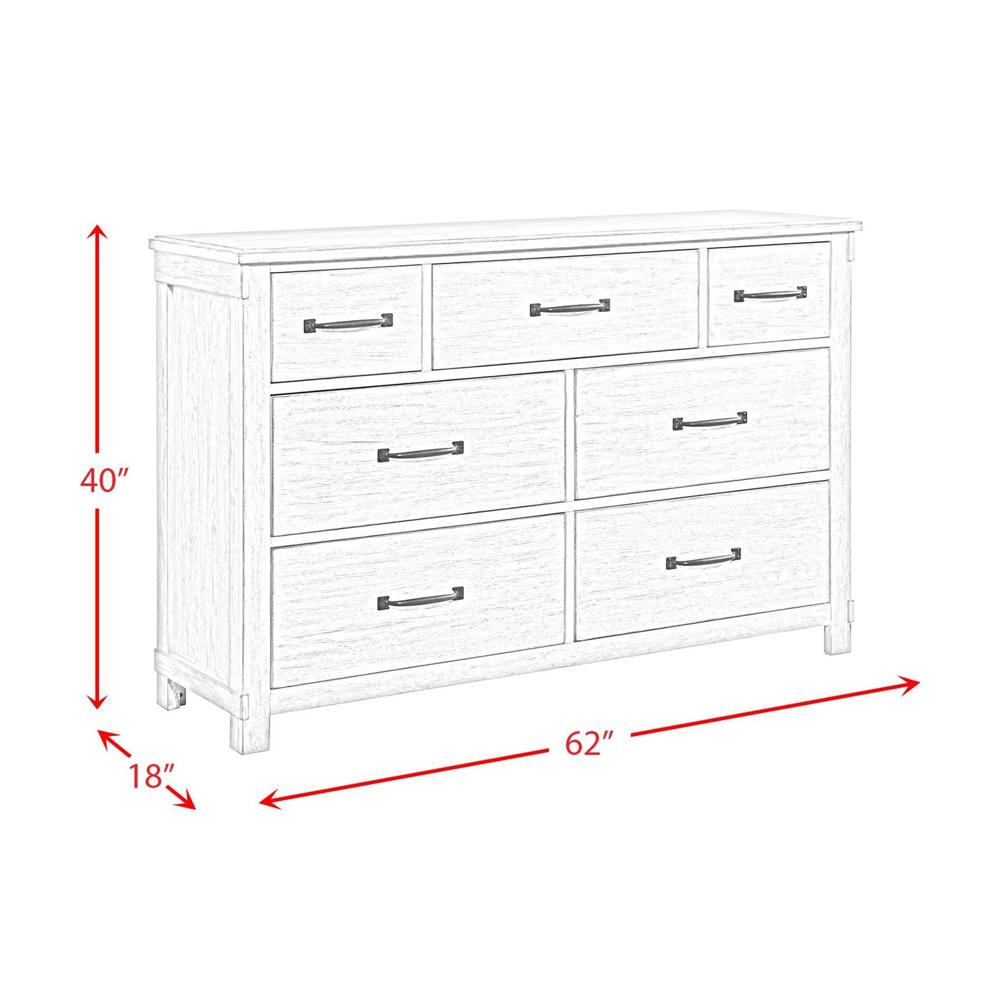 Elements International Scott SC600DR Dresser - American Furniture of Slidell