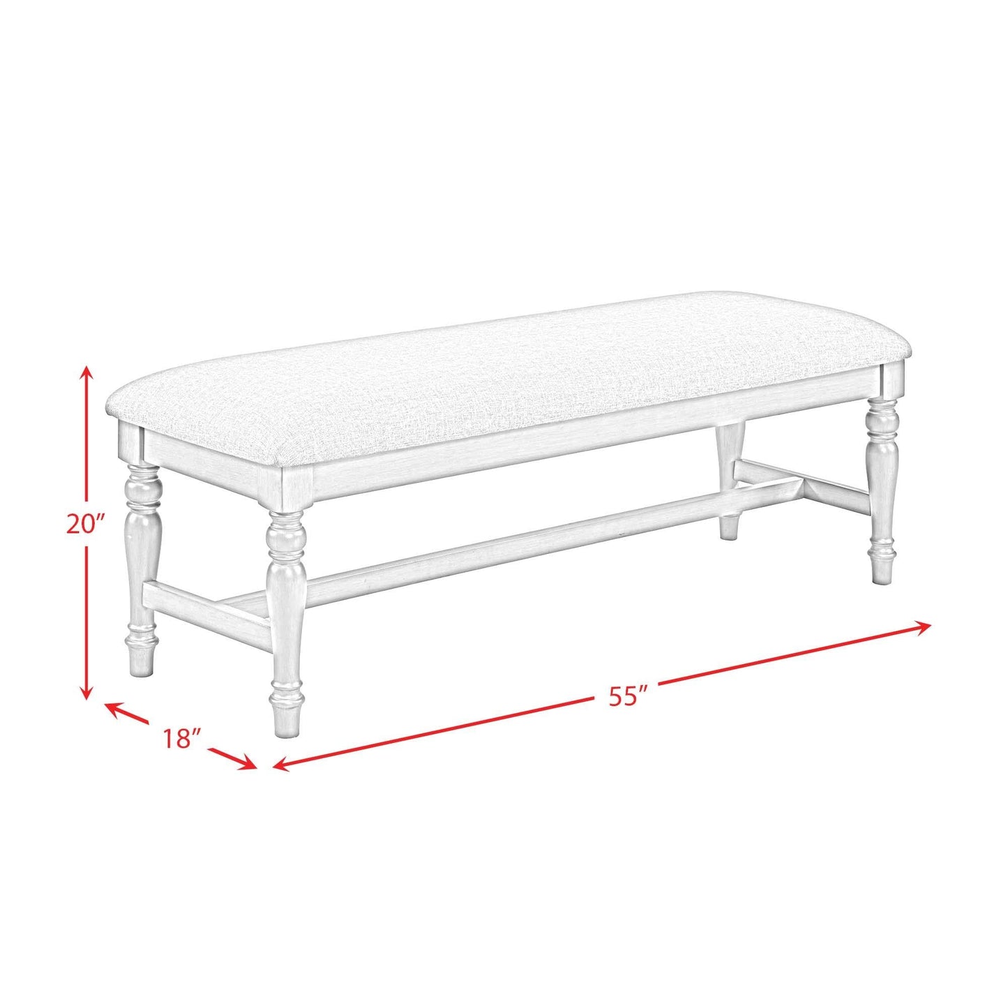 Elements International Sunnyvale D - 2730 - 3 - BN Dining Bench - American Furniture of Slidell