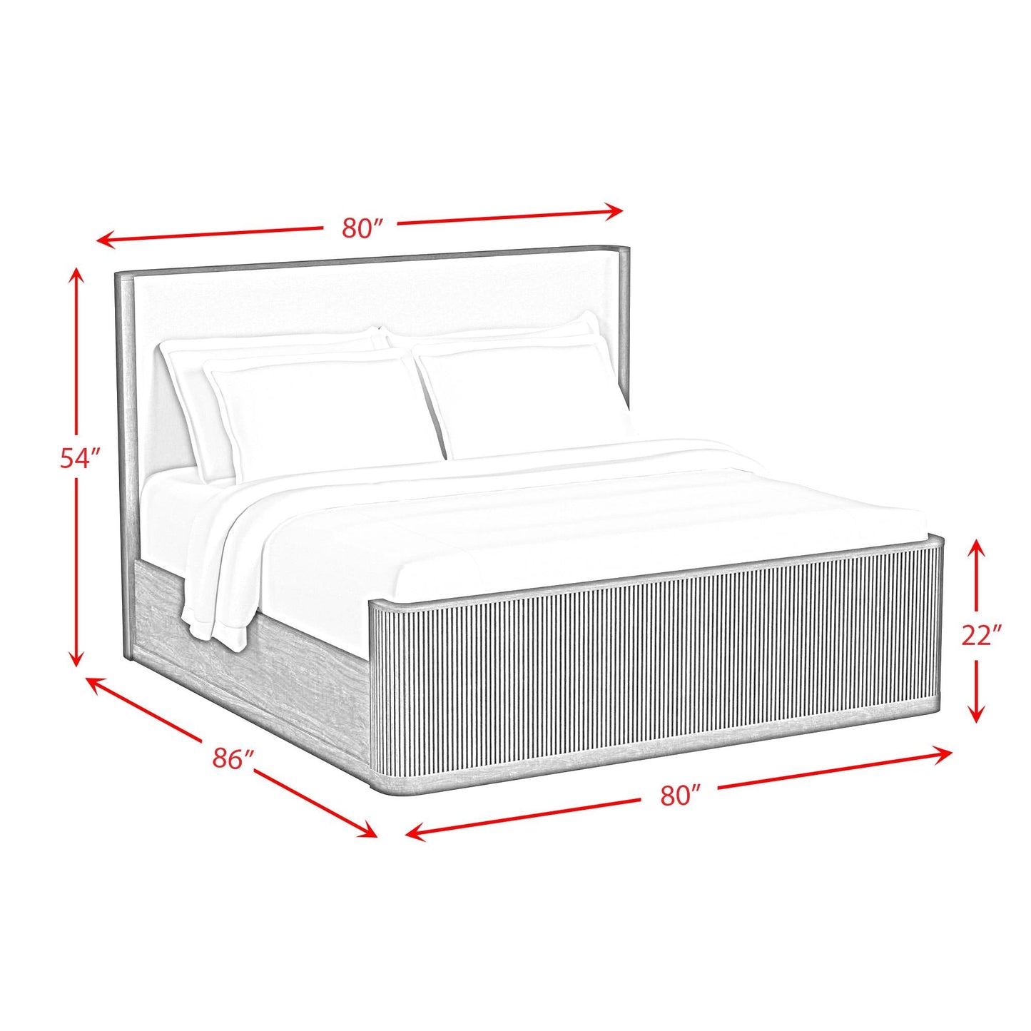 Elements International Sylvie B - 16000 - 6 - KUB King Upholstered Bed - American Furniture of Slidell