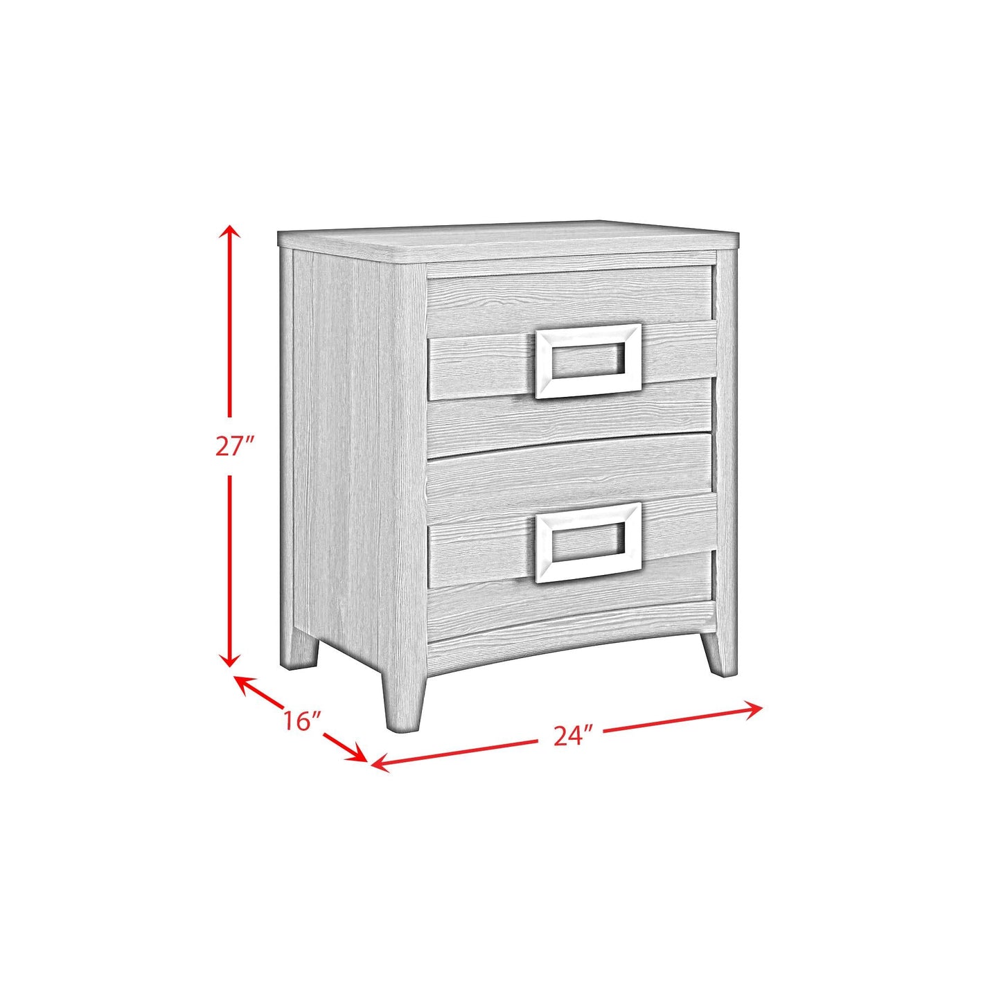 Elements International Tobias B - 15990 - 8 - NS 2 - Drawer Nightstand - American Furniture of Slidell