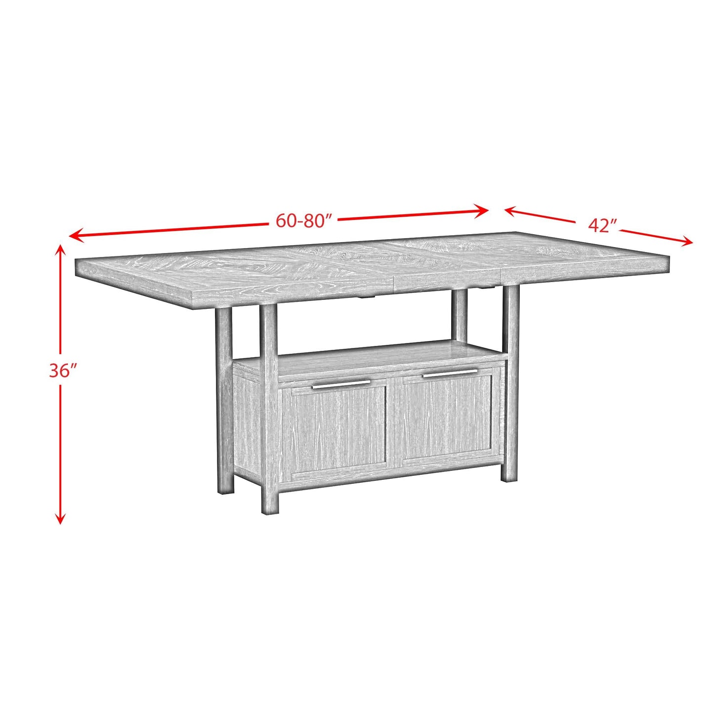 Elements International Transcend D - 12980 - 3 - CT Counter Table - American Furniture of Slidell