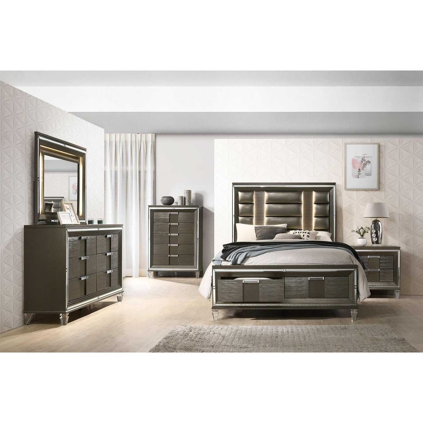 Elements International Twenty Nine Queen Platform Bed with Storage TN600QB - American Furniture of Slidell