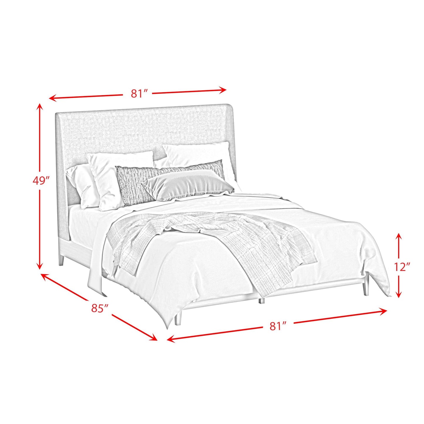 Elements International Westland B - 13000 - 6 - KUB King Upholstered Bed - American Furniture of Slidell