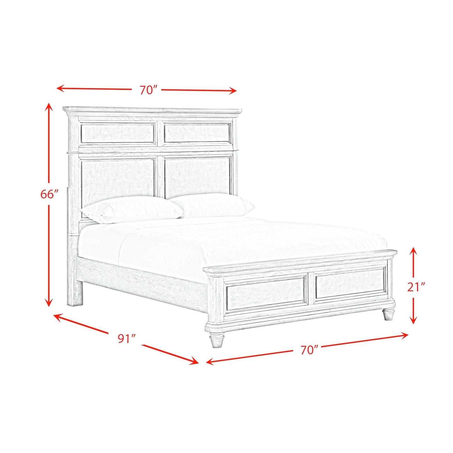 Elements International Whit - Ash B - 11360 - 3 - QB Queen Panel Bed - American Furniture of Slidell