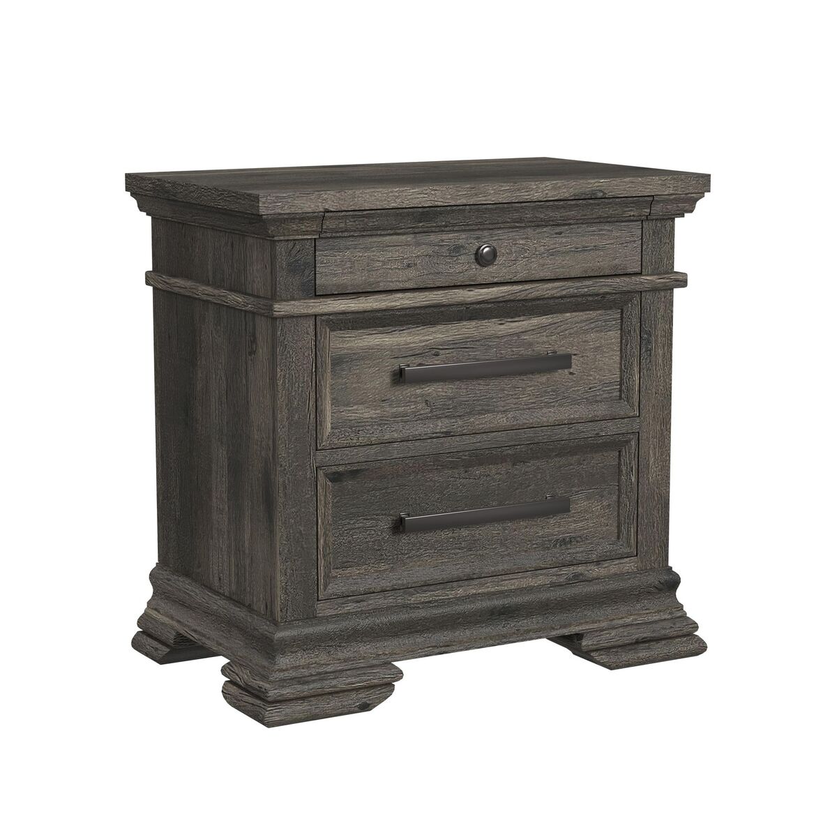 Elements - Park Ridge 3 - Drawer Nightstand - Charcoal - American Furniture of Slidell