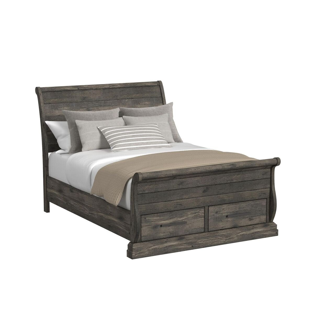 Elements - Park Ridge Queen Sleigh Bed - Charcoal - American Furniture of Slidell