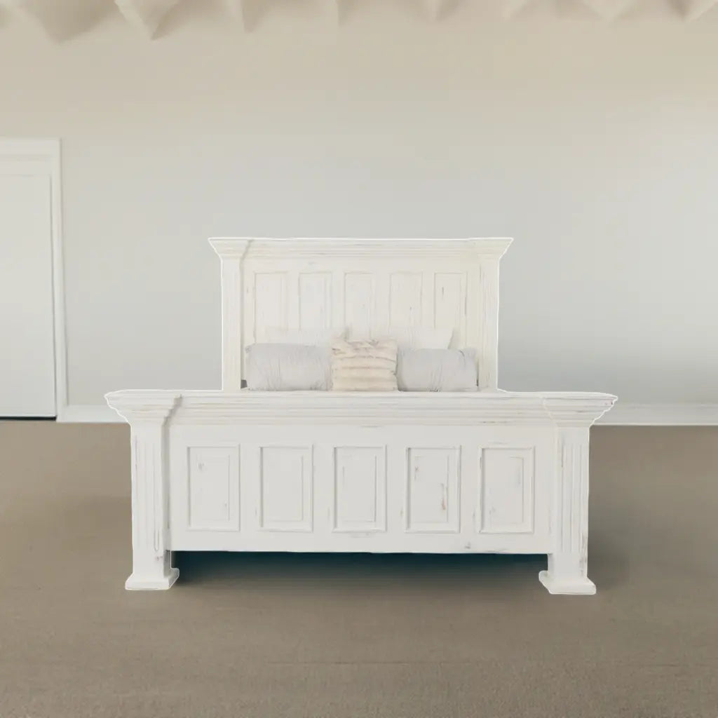 Chalet Queen Panel Nero White Bed Vintage LLC