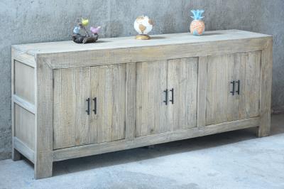 Hilton Credenza 6Panel Doors (CAB633) 79.5x18.1x33.1"H (202x46x84cm) TEA BROWN (color varies in picture) - American Furniture of Slidell