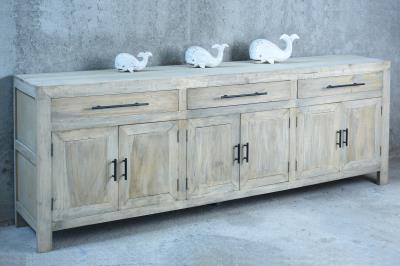 Nalita Sideboard 6Panel Doors 3Drw w/RG 89.7x15.7x33.5"H (228x40x85cm) DRIFTWOOD - American Furniture of Slidell