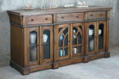 Oversized Credenza 6GD 3drw w/RG 86.6x22x42.1"H (220x56x107cm) EBONY - American Furniture of Slidell