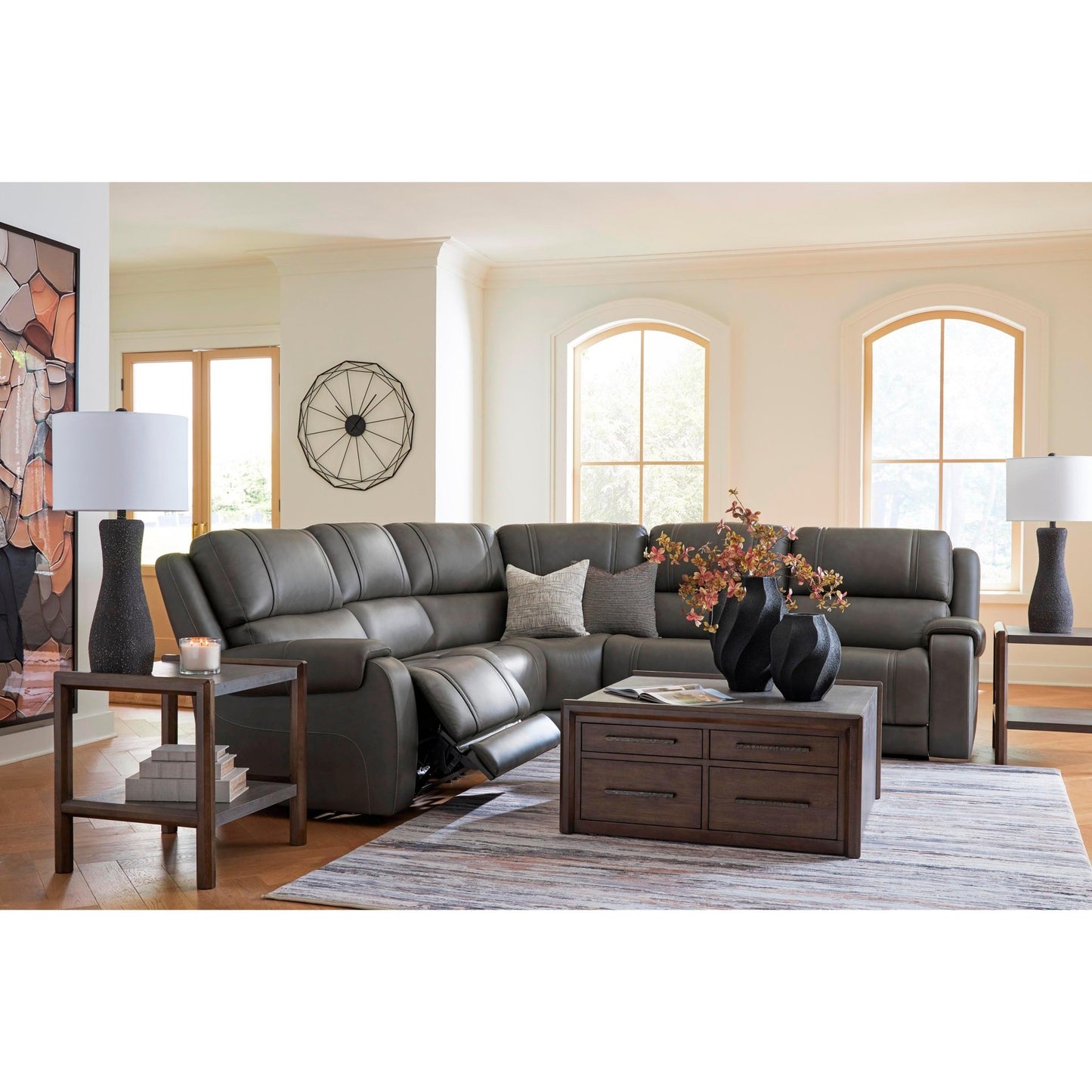 Signature Design by Ashley 5Z - Pittson PCU12600S4 5 pc Power Reclining Sectional - American Furniture of Slidell