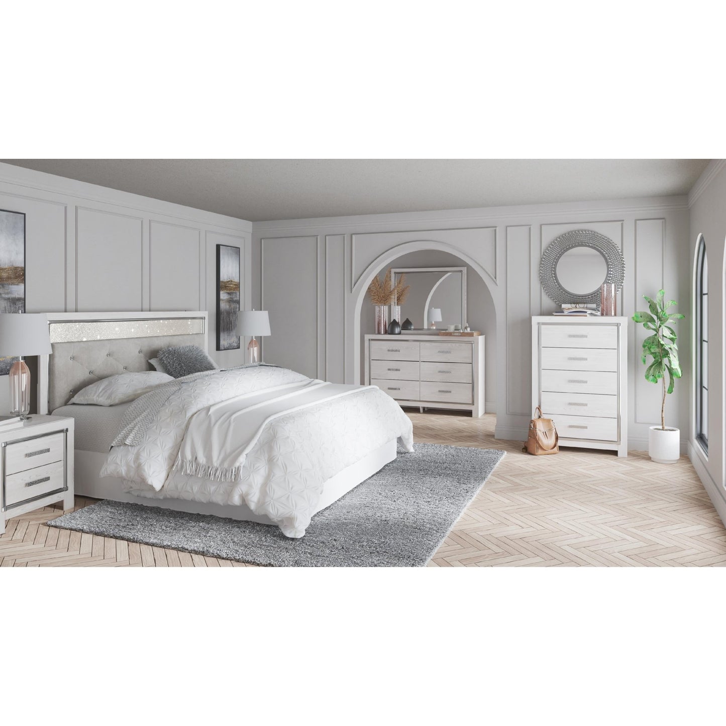 Signature Design by Ashley Altyra B2640 - 58 King/California King Upholstered Panel Headboard - American Furniture of Slidell