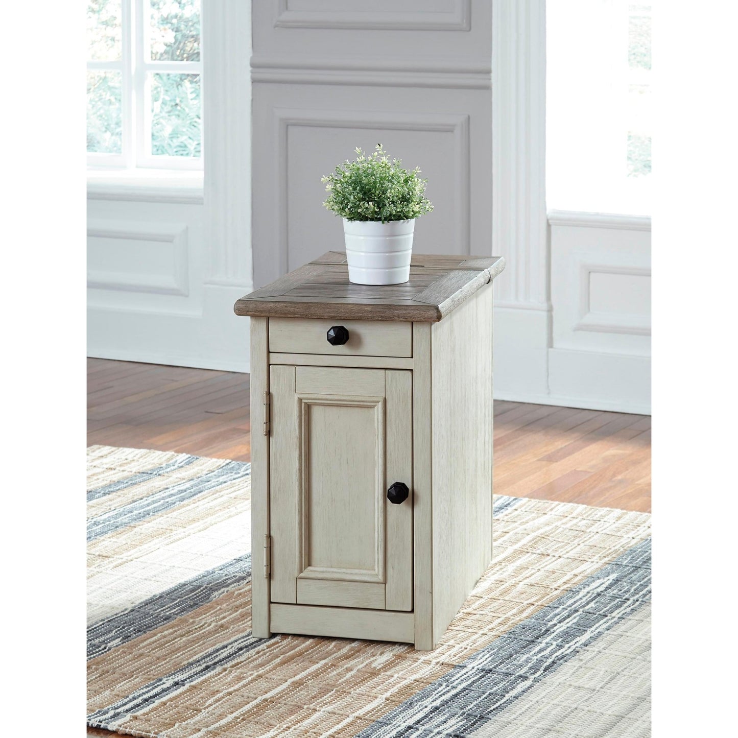 Signature Design by Ashley Bolanburg T637T4 Coffee Table and 2 Chairside End Tables with Console - American Furniture of Slidell