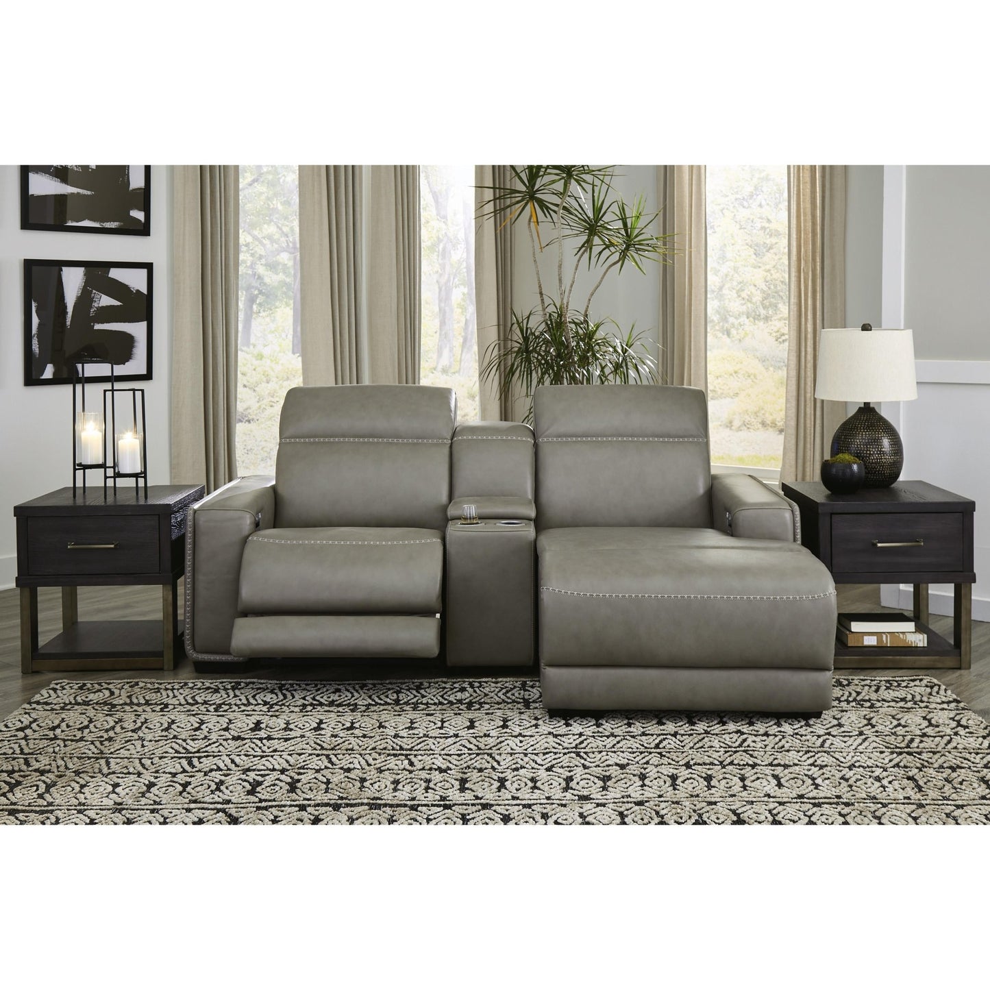 Signature Design by Ashley Correze U94202S11 3 pc Power Reclining Sectional with Chaise - American Furniture of Slidell