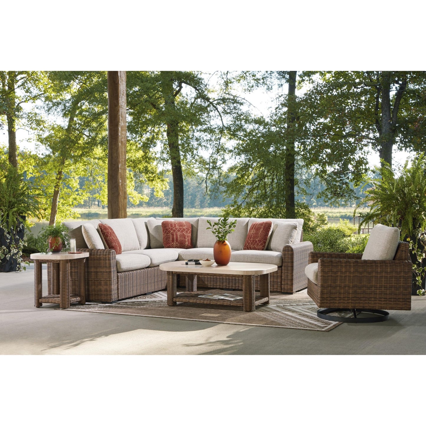 Signature Design by Ashley Dolan Creek PCP610P1 3 pc Outdoor Sectional - American Furniture of Slidell