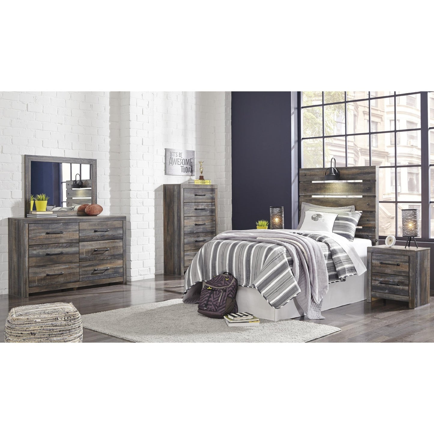 Signature Design by Ashley Drystan B211 - 53 Twin Panel Headboard - American Furniture of Slidell
