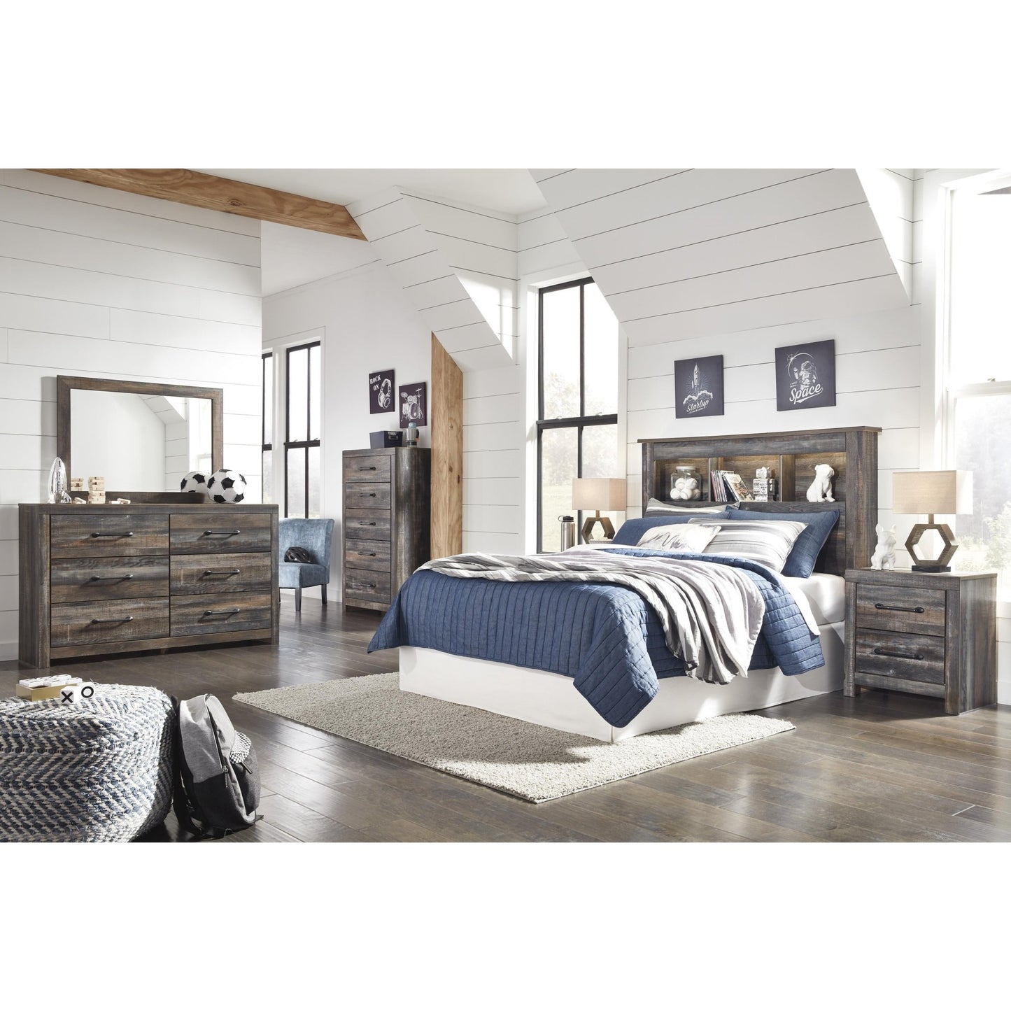 Signature Design by Ashley Drystan B211 - 85 Full Bookcase Headboard - American Furniture of Slidell