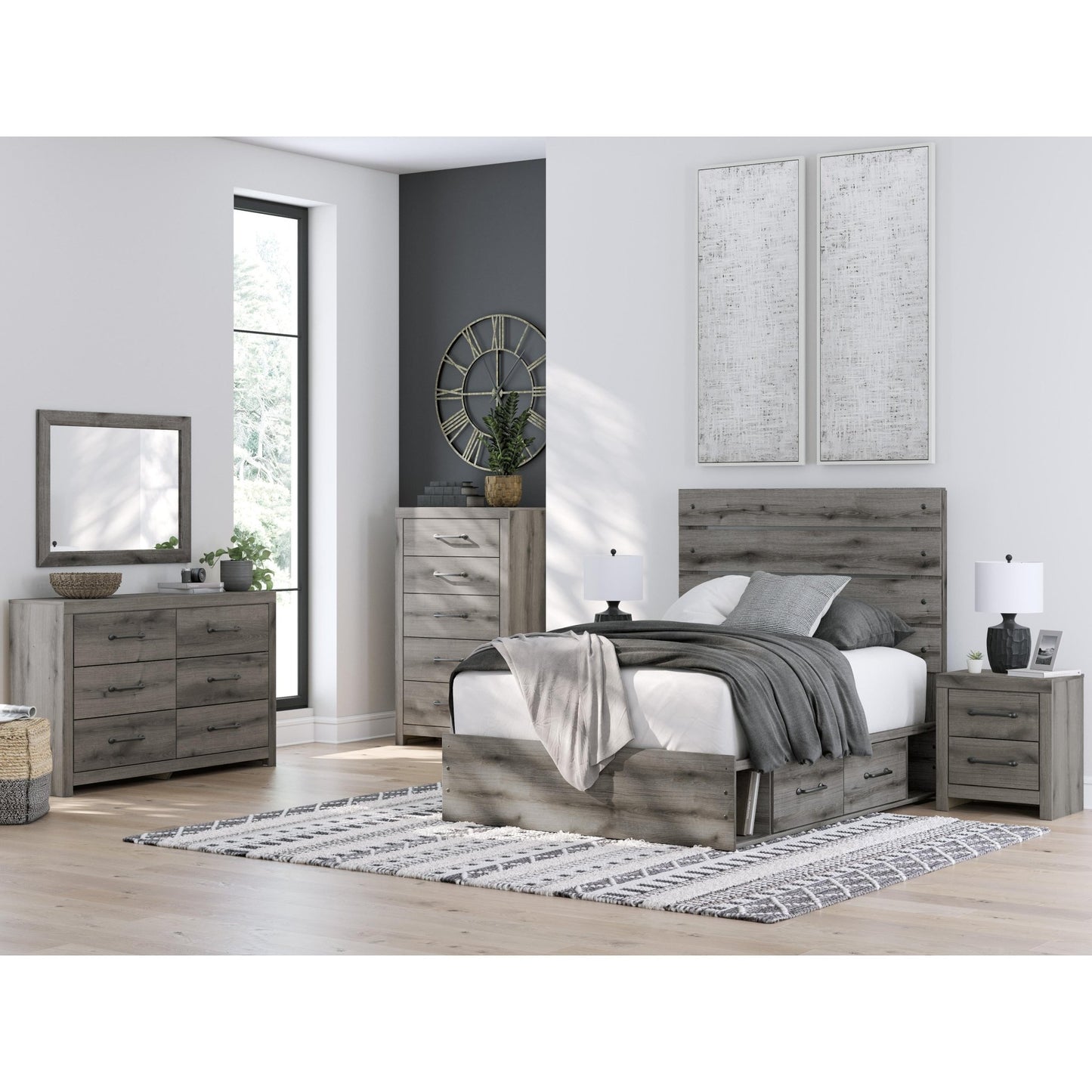 Signature Design by Ashley Graystorm PCB2405B17 Full Panel Bed with Storage - American Furniture of Slidell