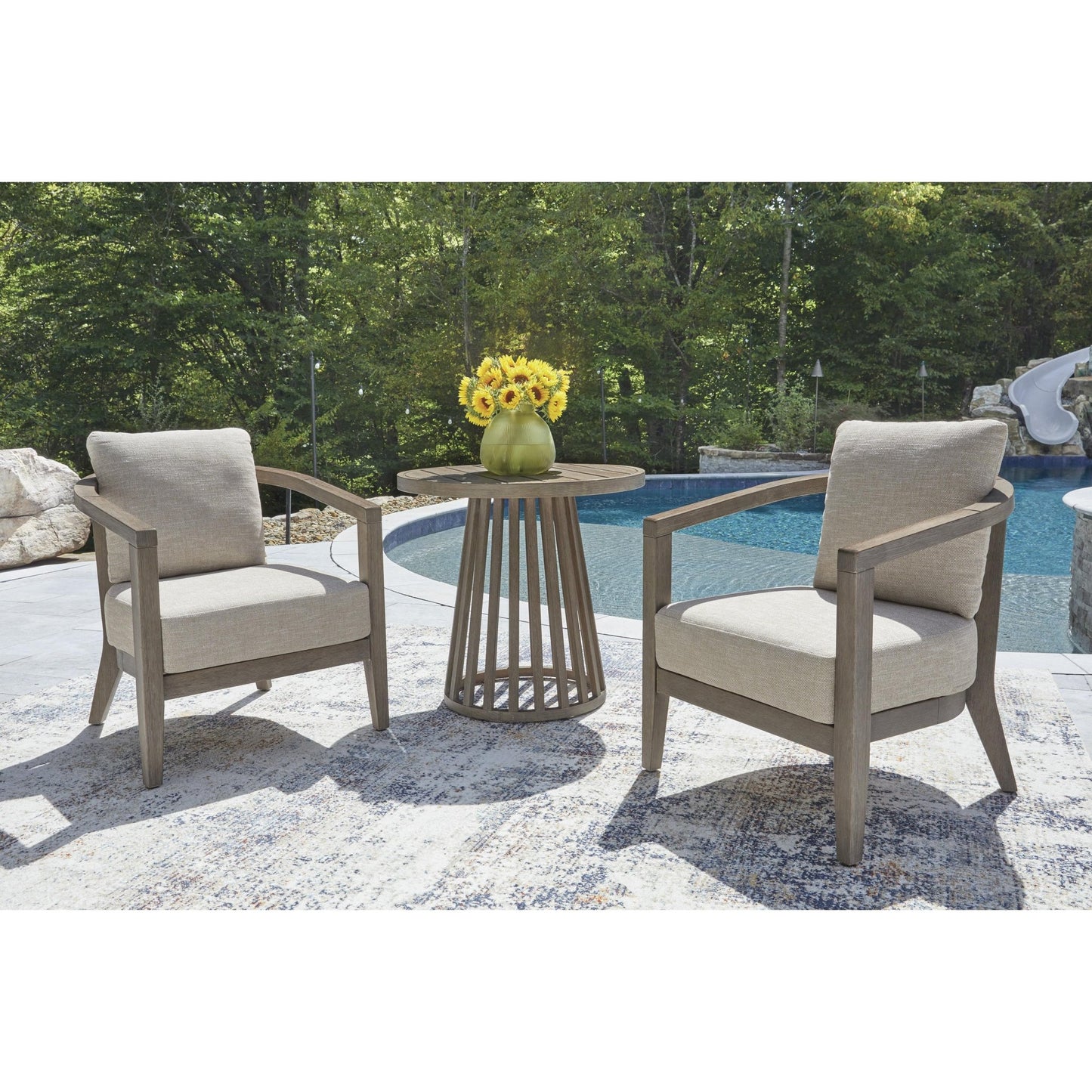 Signature Design by Ashley Joy Lagoon PCP310 - 050 Chairs with Cushions and Table Set - American Furniture of Slidell