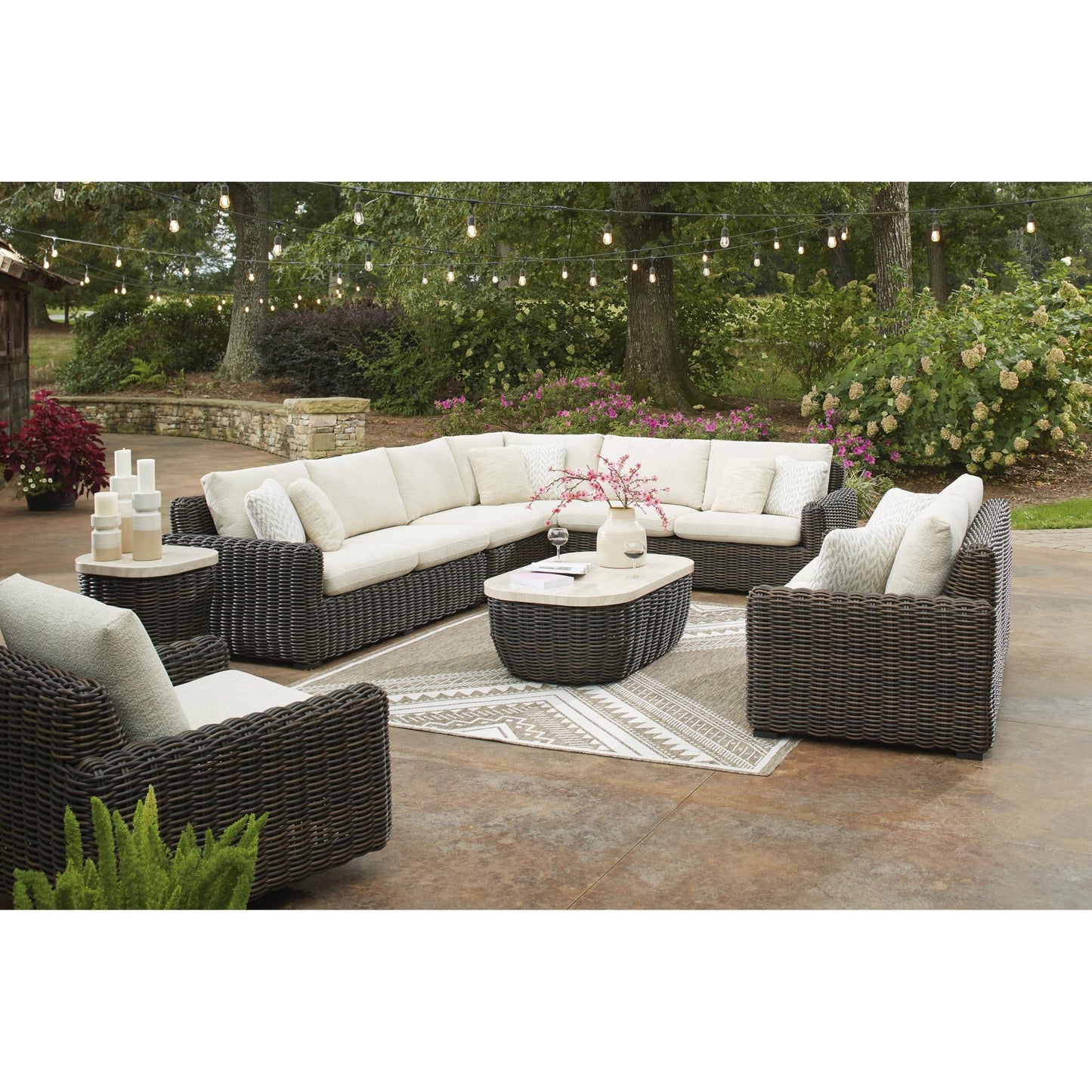 Signature Design by Ashley Kimora P711P2 4 pc Outdoor Sectional - American Furniture of Slidell