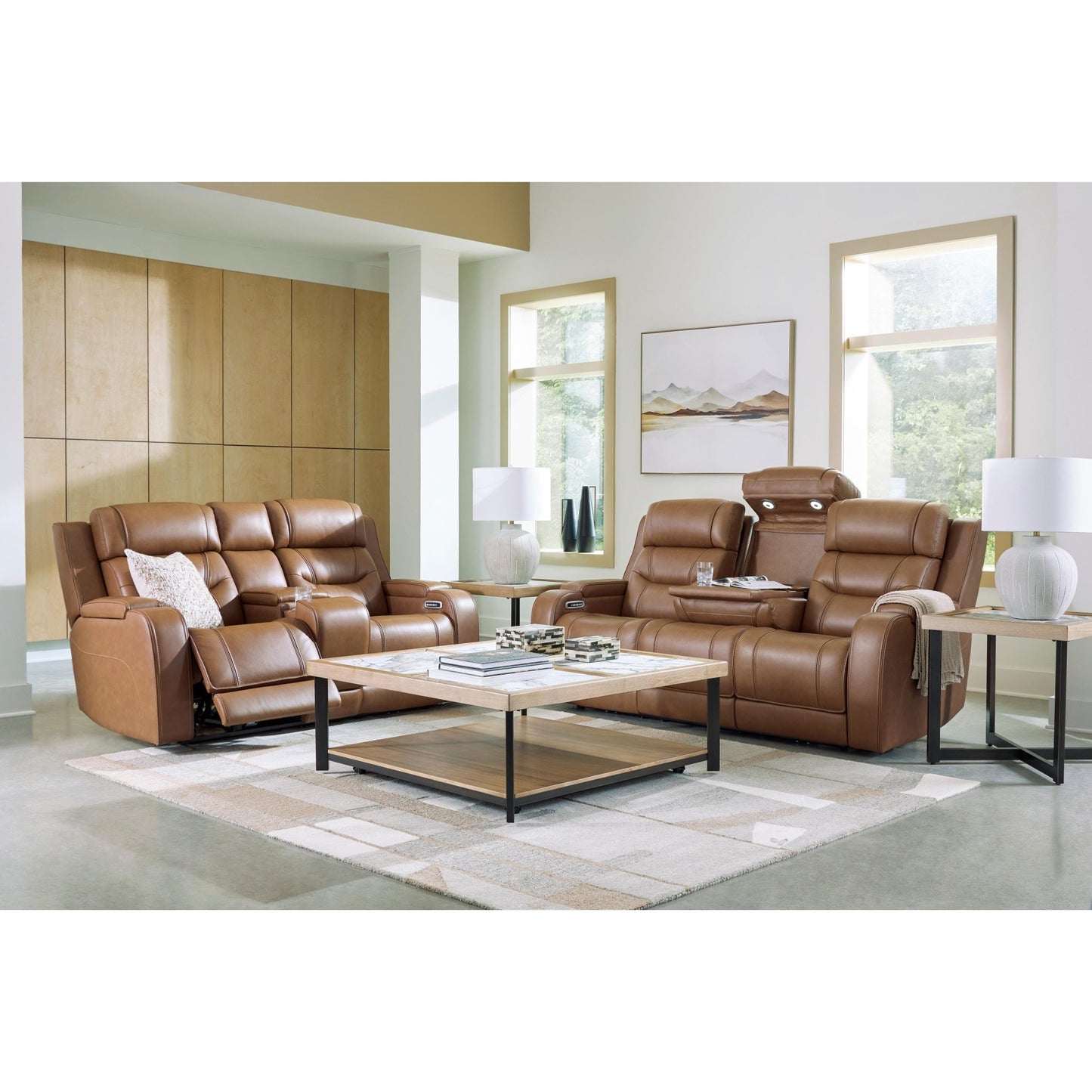 Signature Design by Ashley Knightington PCU1160015A Power Reclining Sofa with Audio Seating - American Furniture of Slidell
