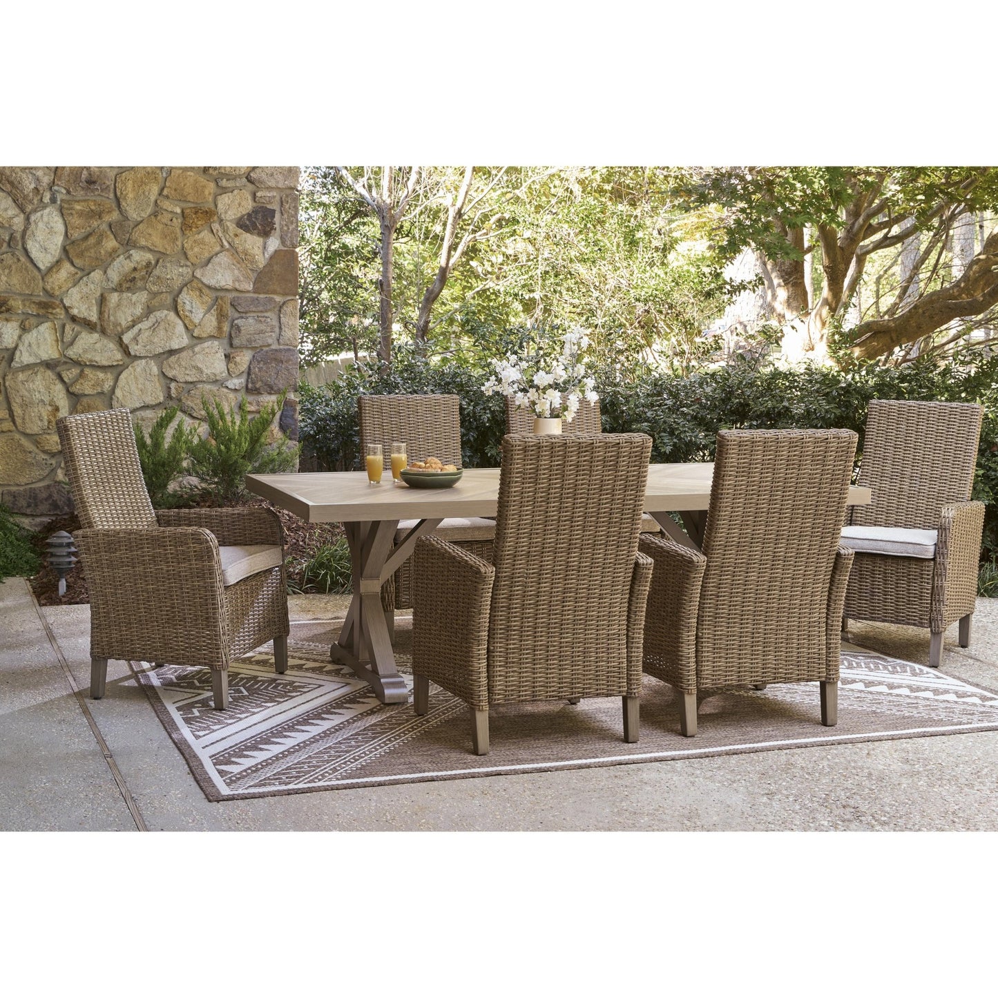 Signature Design by Ashley Laguna Heights PCP790 - 625 Rectangular Dining Table with Umbrella Option - American Furniture of Slidell