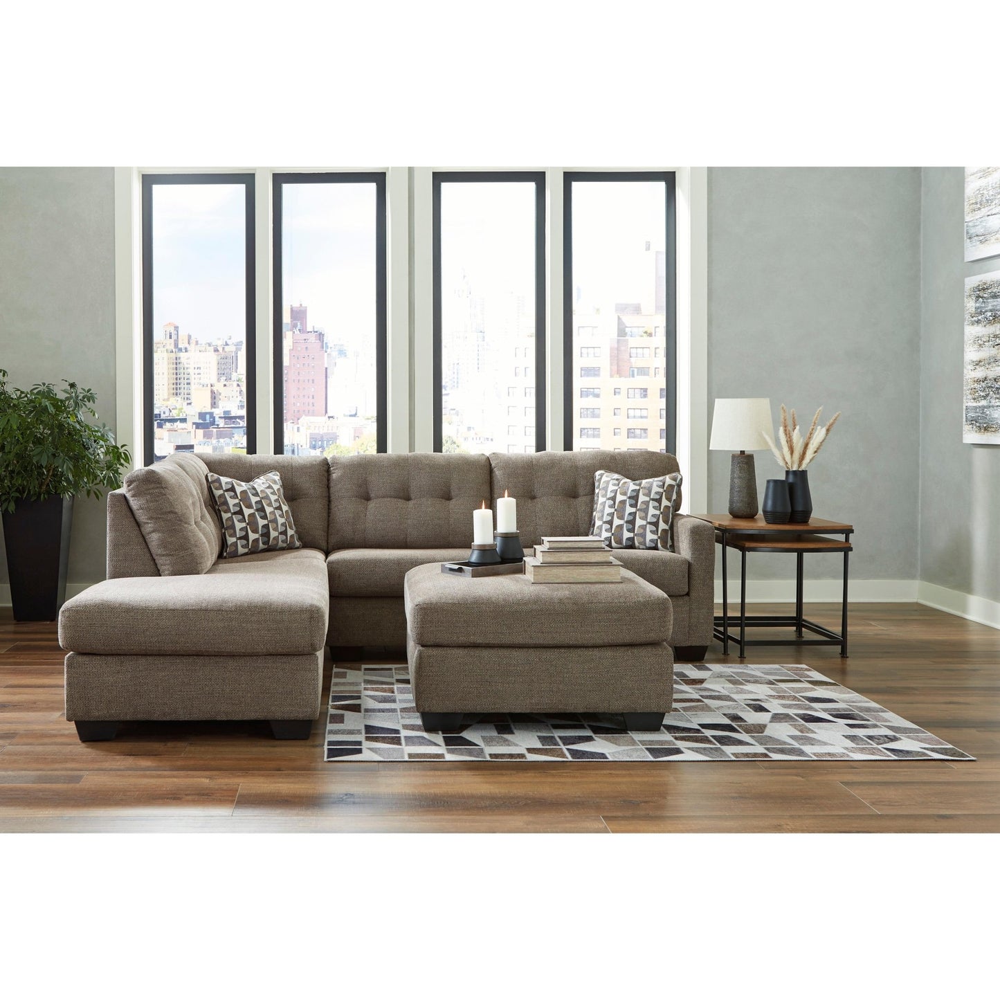 Signature Design by Ashley Mahoney 31005S3 2 pc Sleeper Sectional with Chaise - American Furniture of Slidell