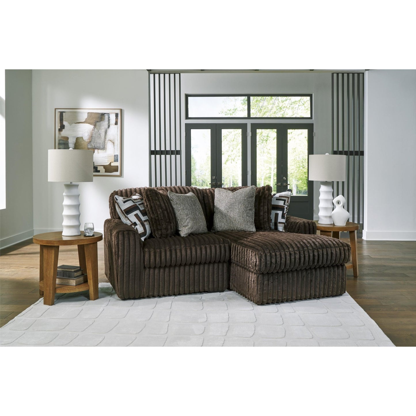 Signature Design by Ashley Midnight - Madness 98104S14 2 pc Sectional with Chaise - American Furniture of Slidell