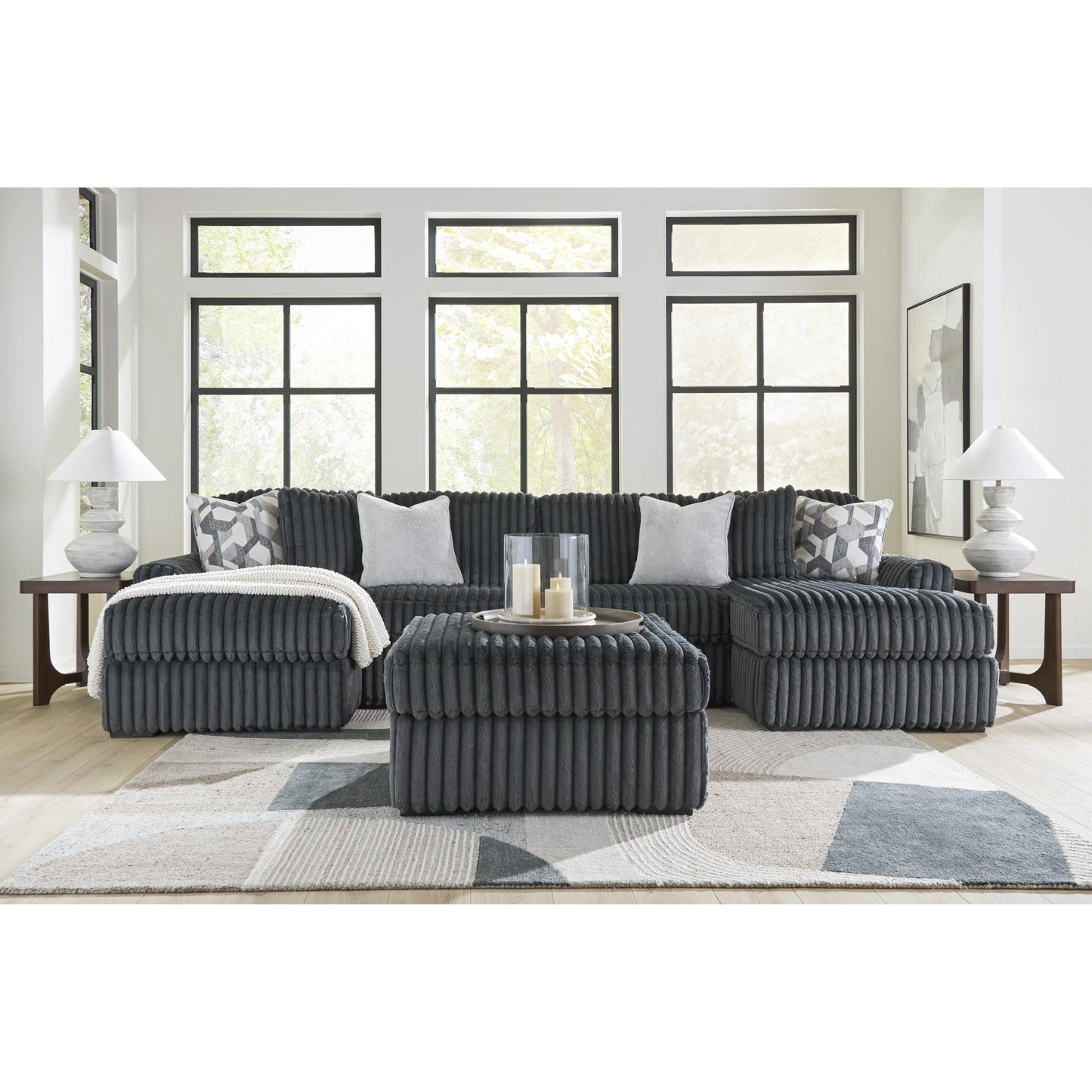 Signature Design by Ashley Midnight - Madness 9810508 Oversized Accent Ottoman - American Furniture of Slidell