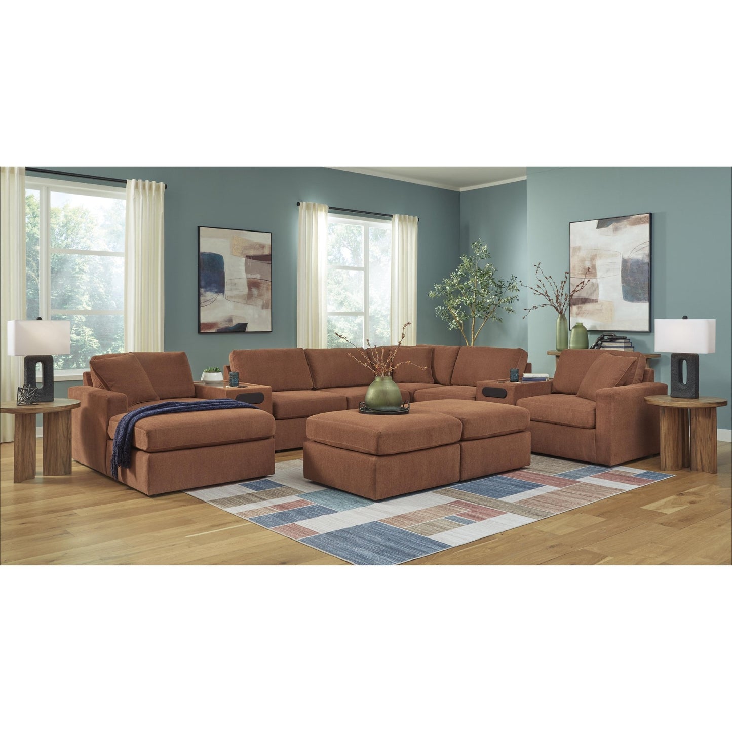 Signature Design by Ashley Modmax 92102S47 8 pc Sectional with Chaise and Audio Consoles - American Furniture of Slidell