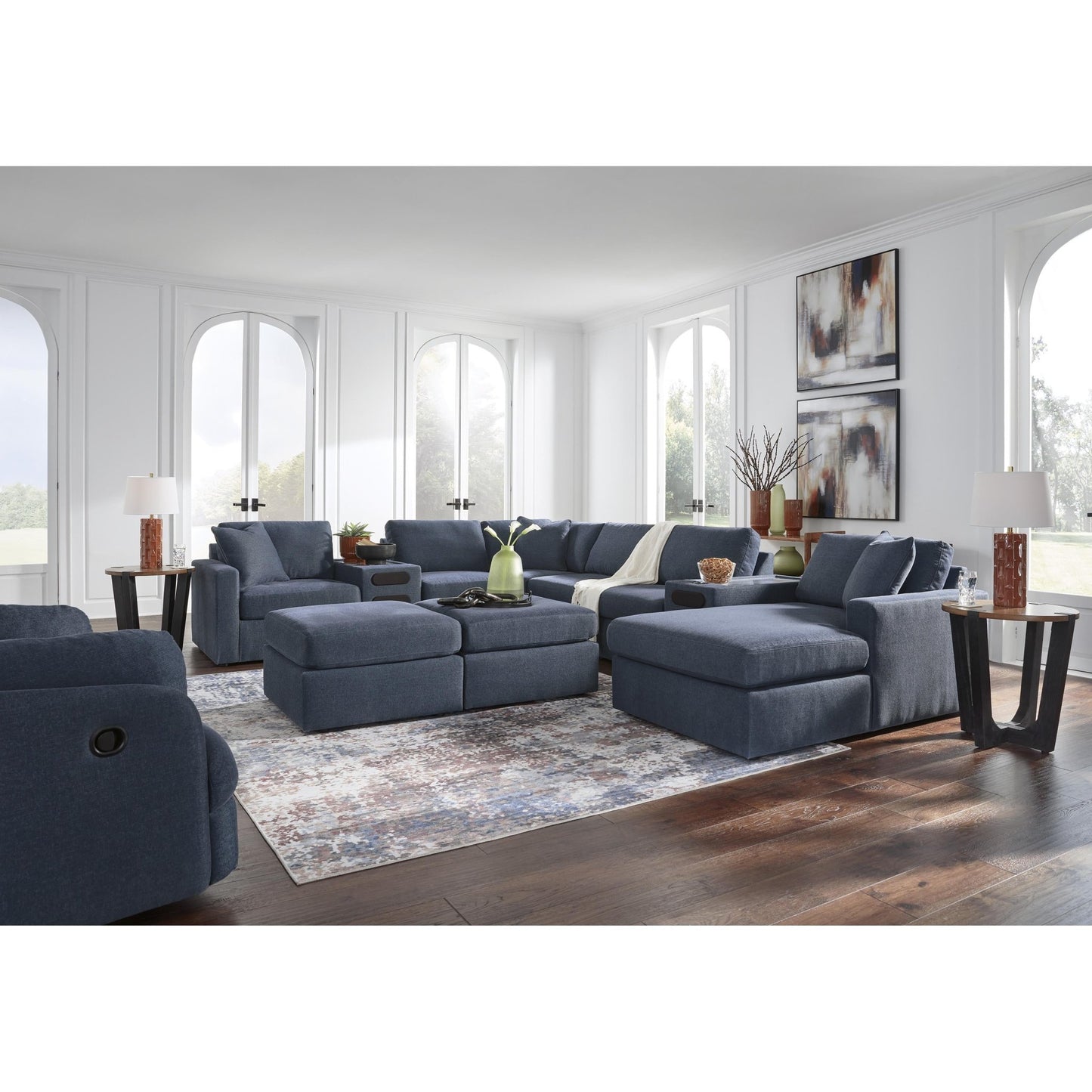 Signature Design by Ashley Modmax 92121S48 8 pc Sectional with Chaise and Audio Consoles - American Furniture of Slidell
