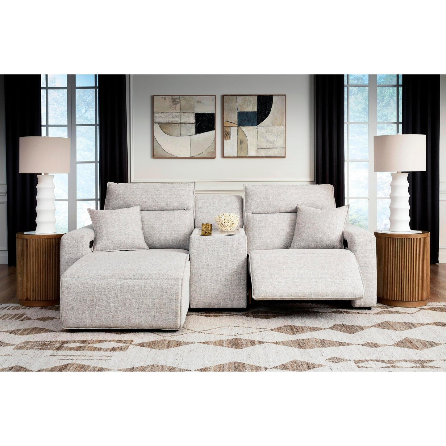 Signature Design by Ashley ModMax II 65907S17 3 pc Power Reclining Sectional with Chaise and Console - American Furniture of Slidell