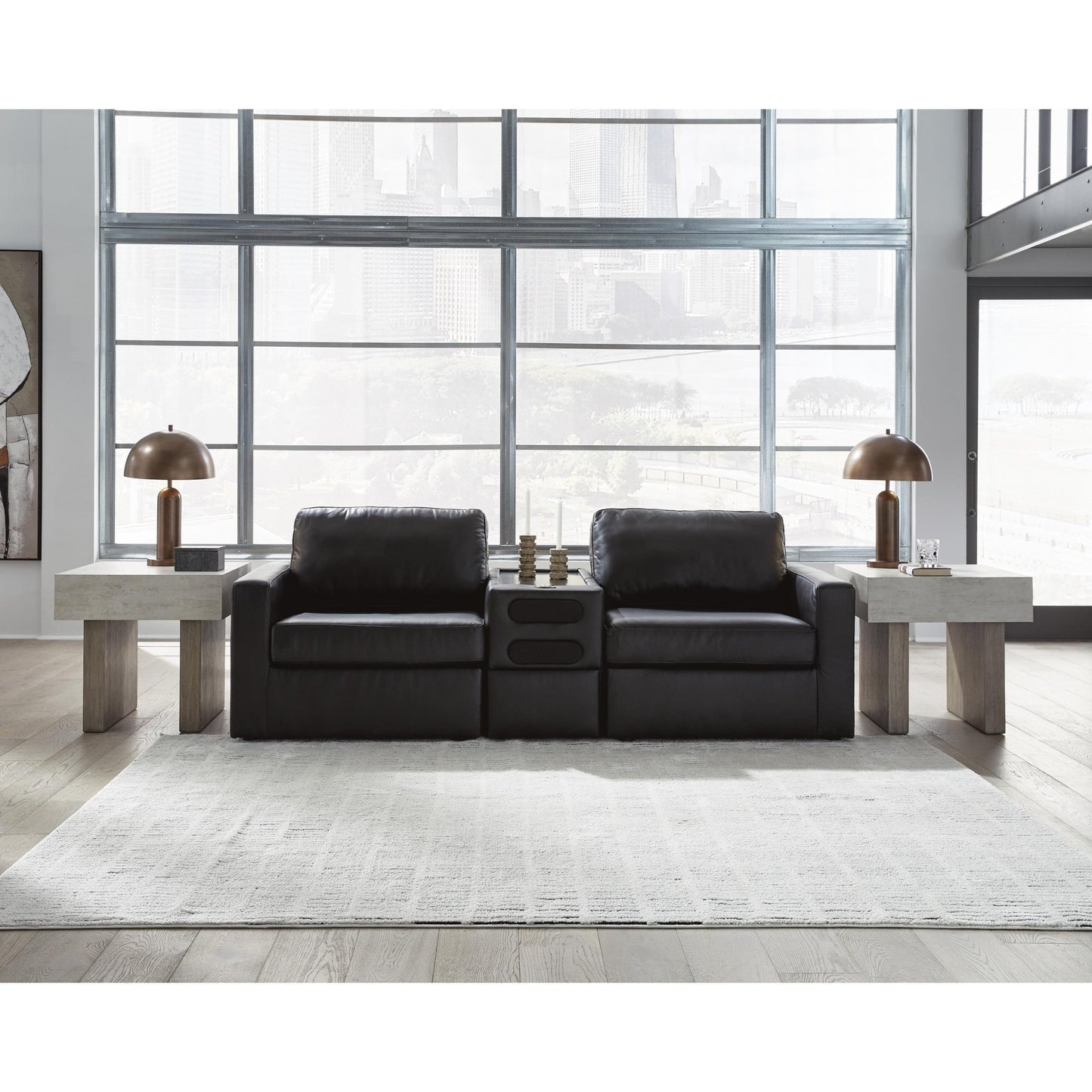 Signature Design by Ashley ModMax II 74305S13 3 pc Sectional Loveseat with Audio Console - American Furniture of Slidell