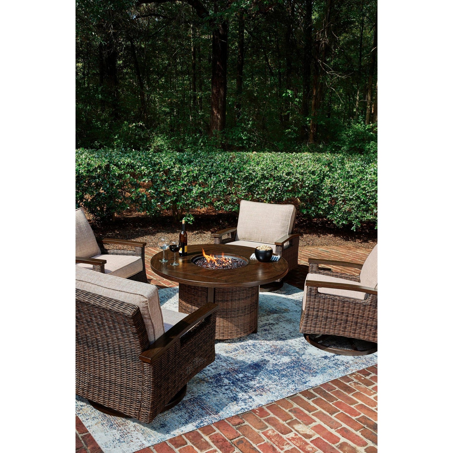 Signature Design by Ashley Monterey Point PCP760 - 776 Round Fire Pit Table - American Furniture of Slidell