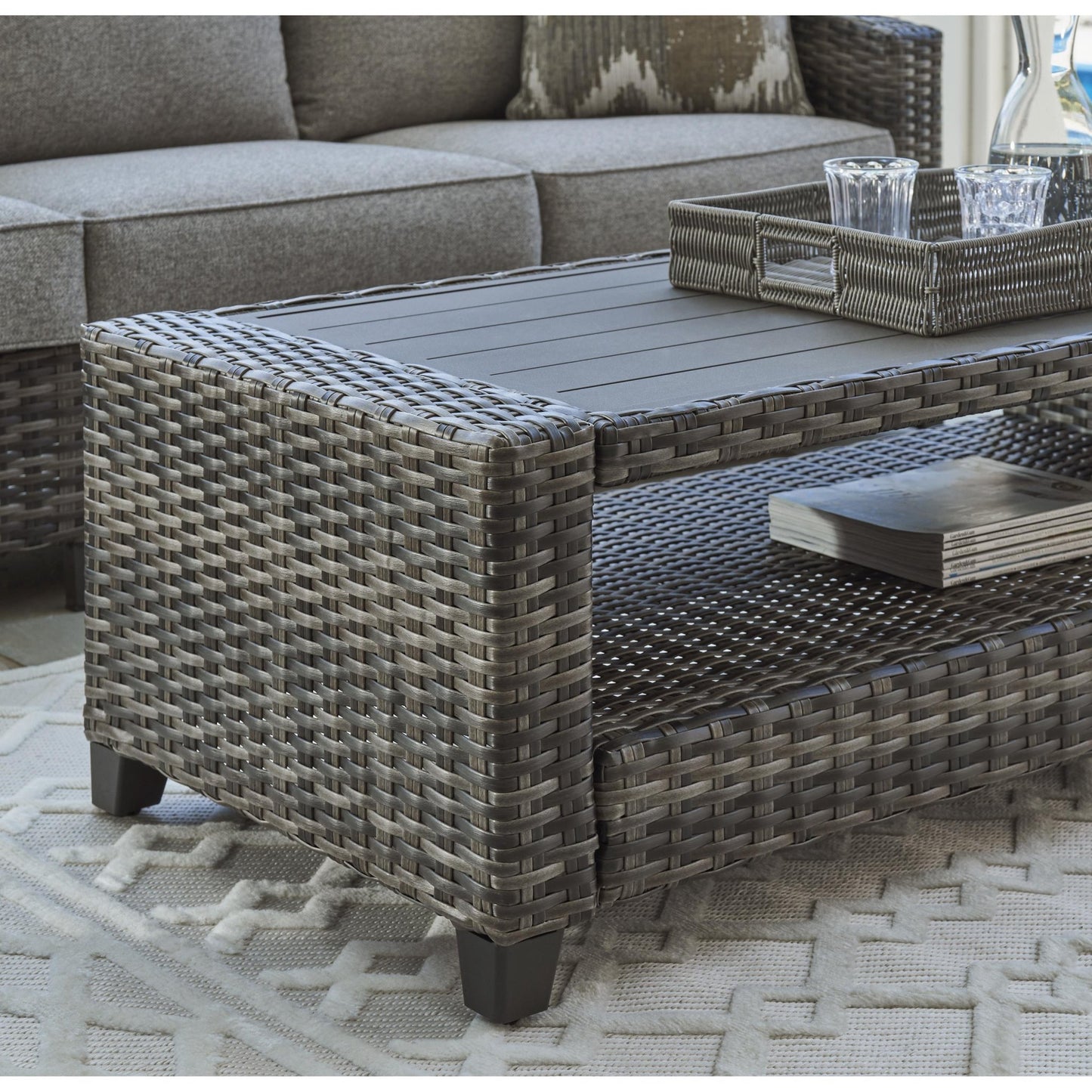 Signature Design by Ashley Oasis Court P335 - 081 Sofa/Chairs/Table Set - American Furniture of Slidell