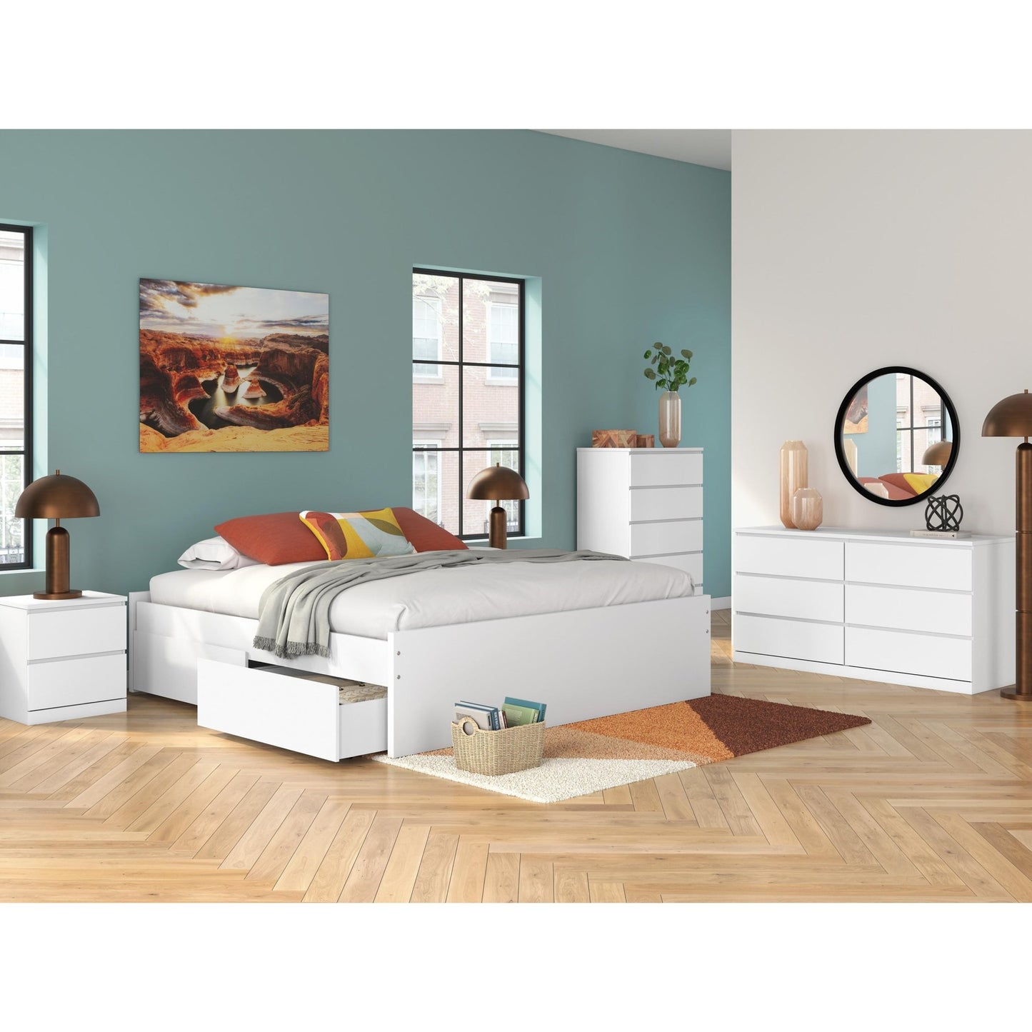 Signature Design by Ashley Onita EB9630B23 King Platform Bed with 1 Side Storage - American Furniture of Slidell