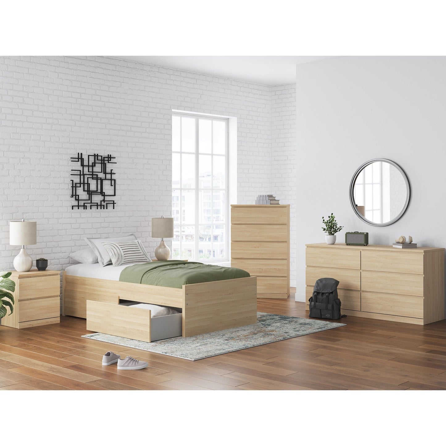Signature Design by Ashley Onita EB9632B7 Twin Platform Bed with 1 Side Storage - American Furniture of Slidell
