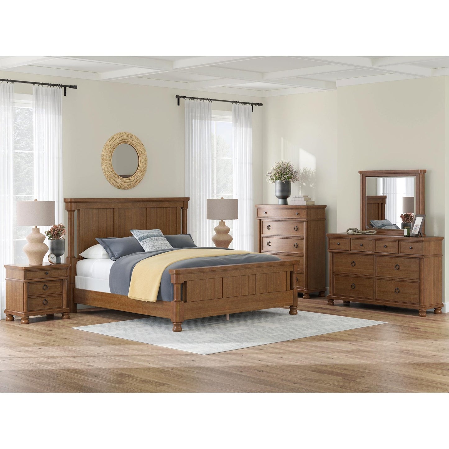 Signature Design by Ashley Rowlenstown PCB824B1 Dresser and Mirror - American Furniture of Slidell