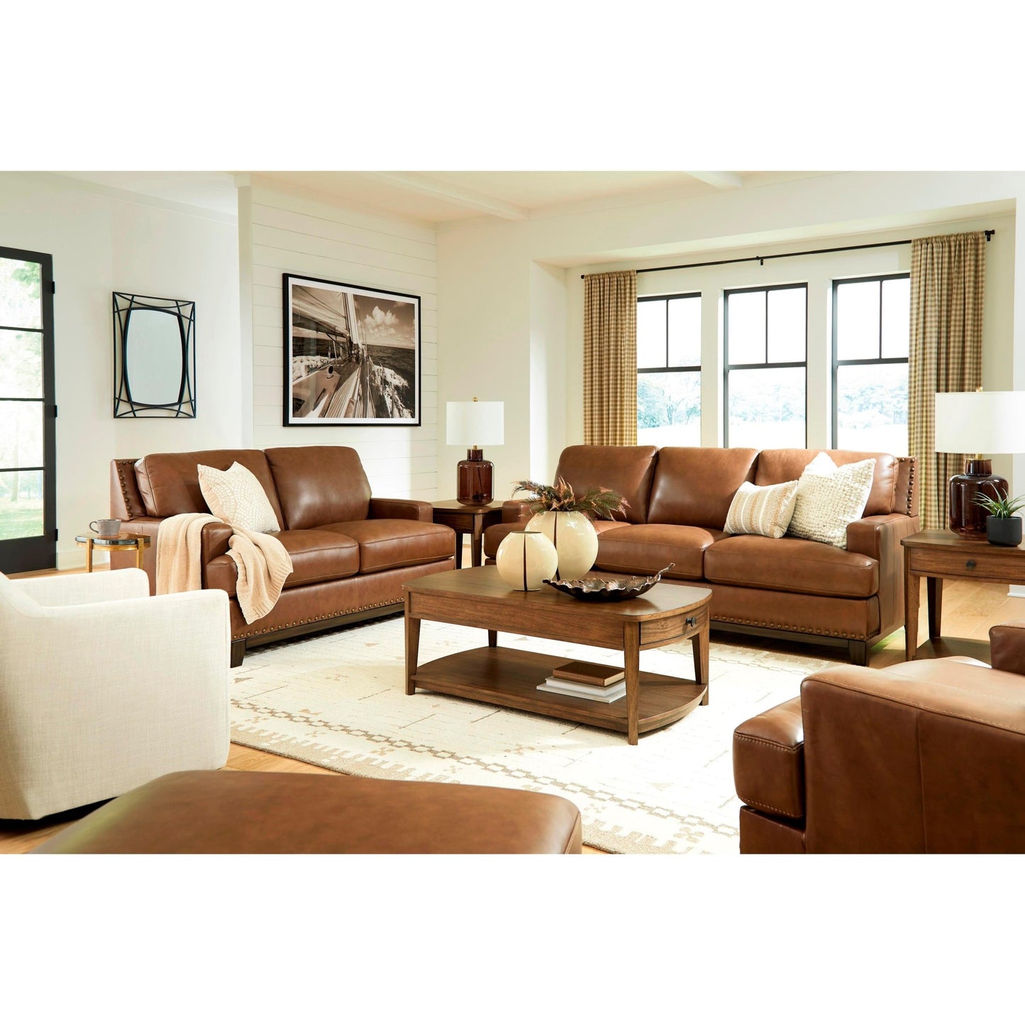 Signature Design by Ashley Saonara Leather Match Ottoman PC7310914 - American Furniture of Slidell