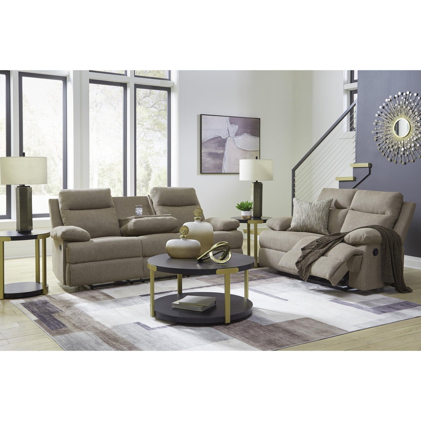 Signature Design by Ashley Side - Swipe PC9140589 Reclining Sofa with Drop Down Table - American Furniture of Slidell