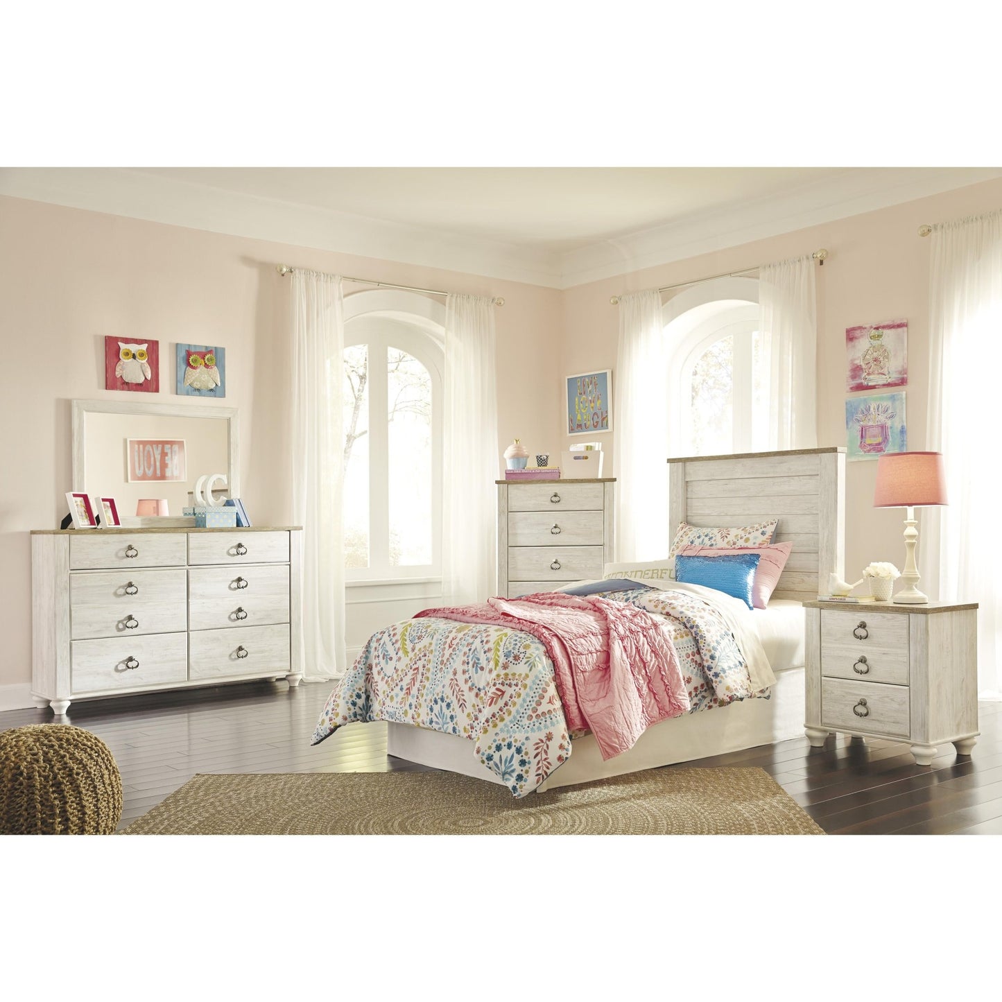 Signature Design by Ashley Willowton B267 - 53 Twin Panel Headboard - American Furniture of Slidell