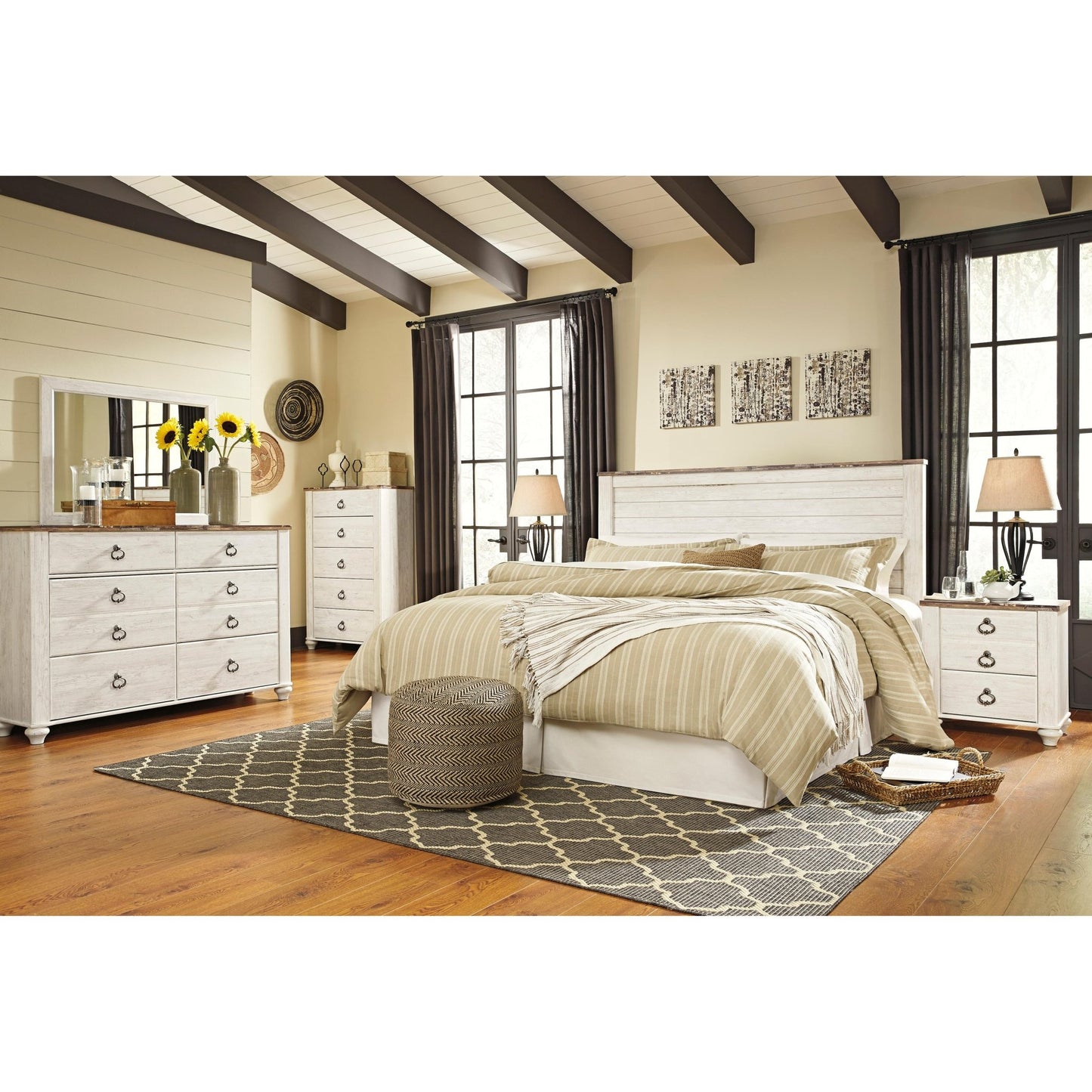 Signature Design by Ashley Willowton B267 - 58 King/California King Panel Headboard - American Furniture of Slidell