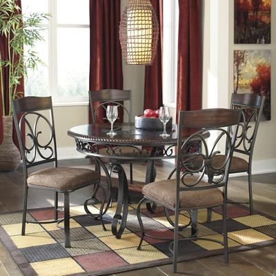 Signature Design by Ashley Round Glambrey Dining Table with Trestle Base D329-15