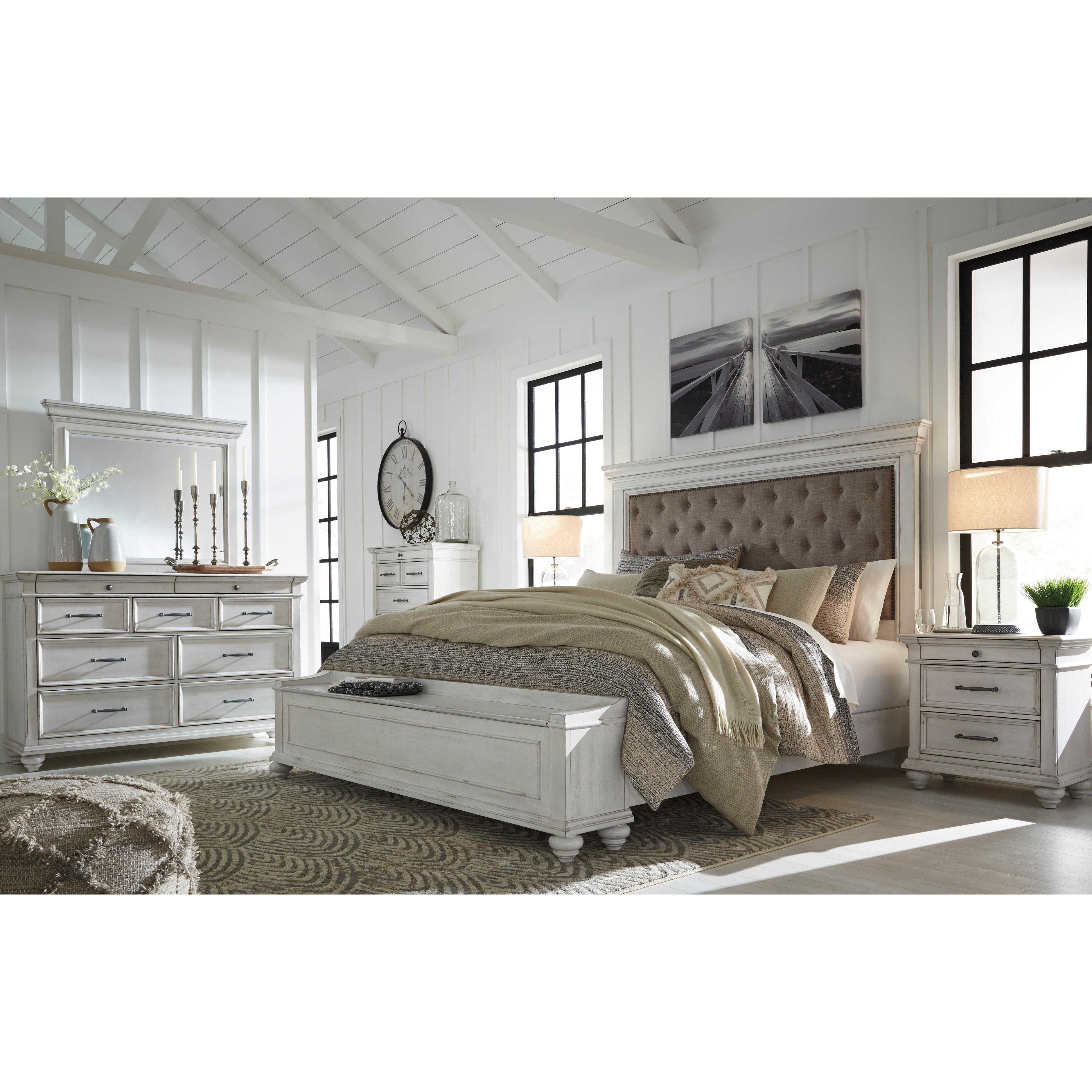 Benchcraft Kanwyn Queen Upholstered Panel Bed with Storage B777-157/B777-54S/B777-96