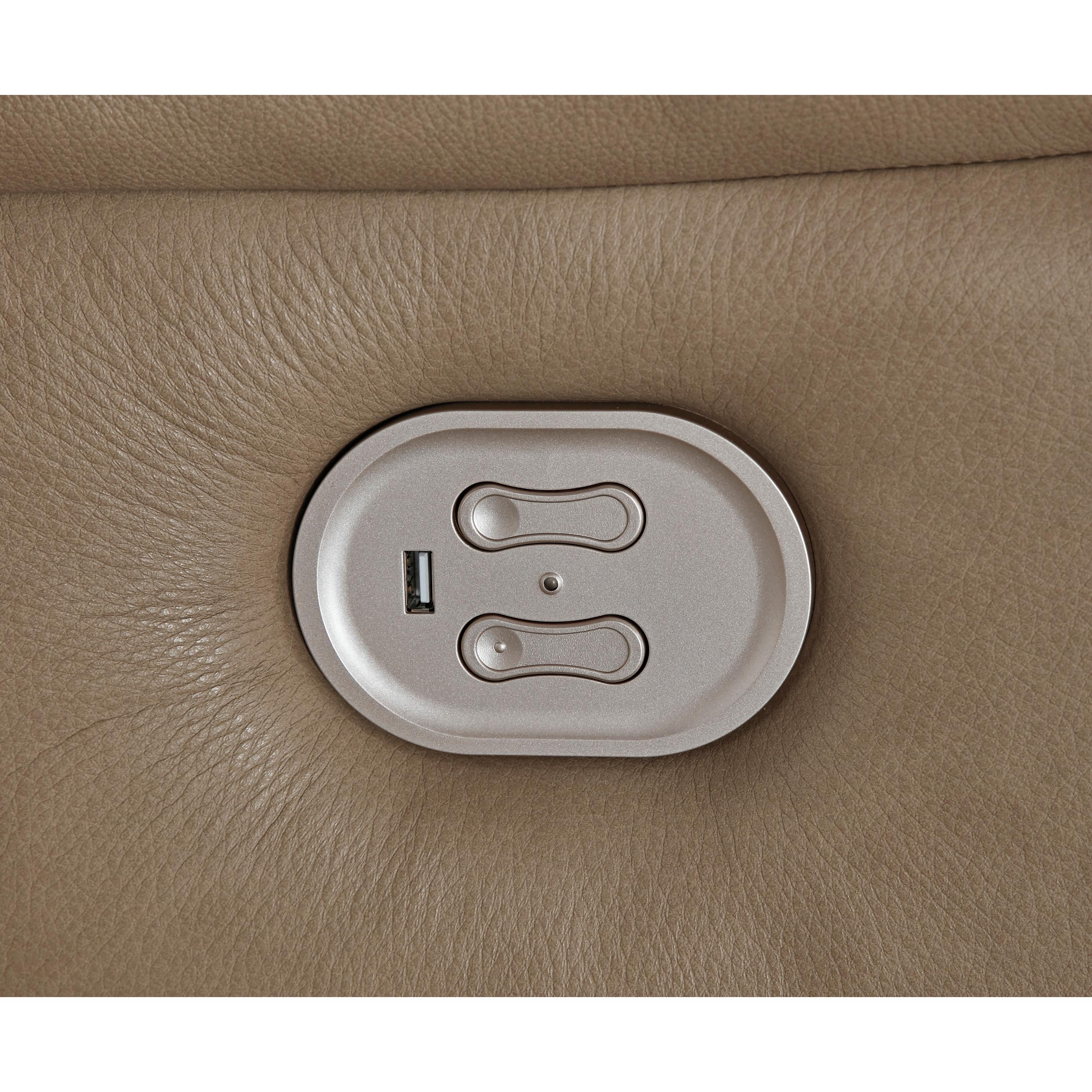Signature Design by Ashley Ricmen Power Reclining Lether Match Sofa U4370247