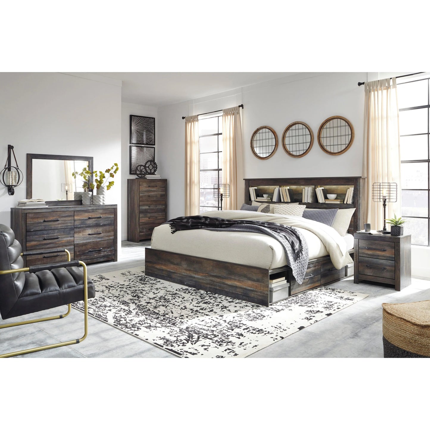 Signature Design by Ashley Drystan King Bookcase Bed with Storage B211-69/B211-56/B211-60/B211-60/B100-14
