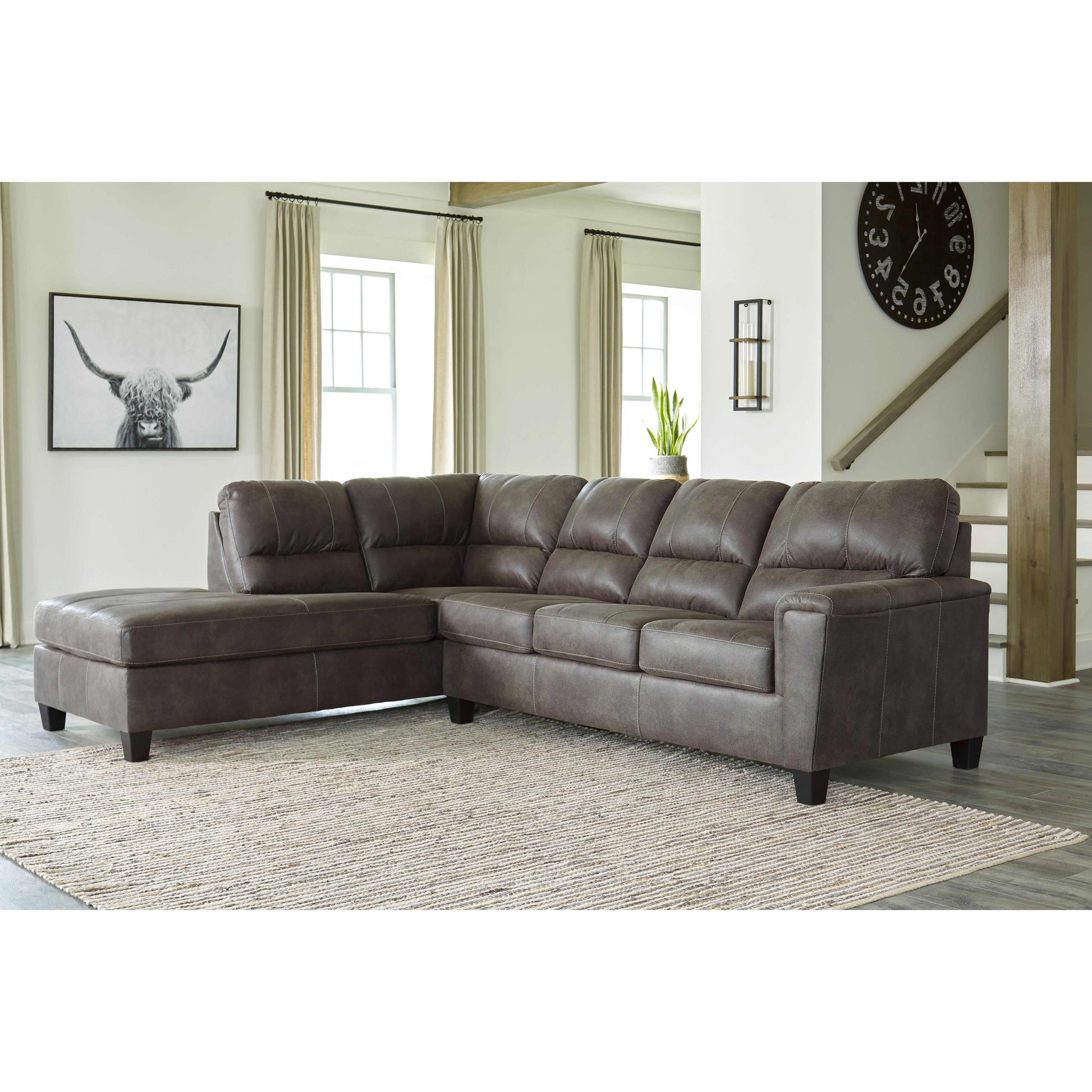 Signature Design by Ashley Navi Leather Look Sleeper Sectional 9400216/9400270