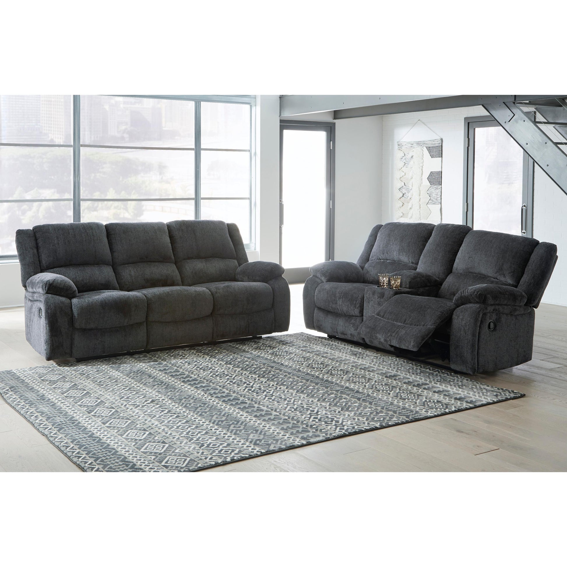 Signature Design by Ashley Draycoll Reclining Fabric Loveseat 7650494